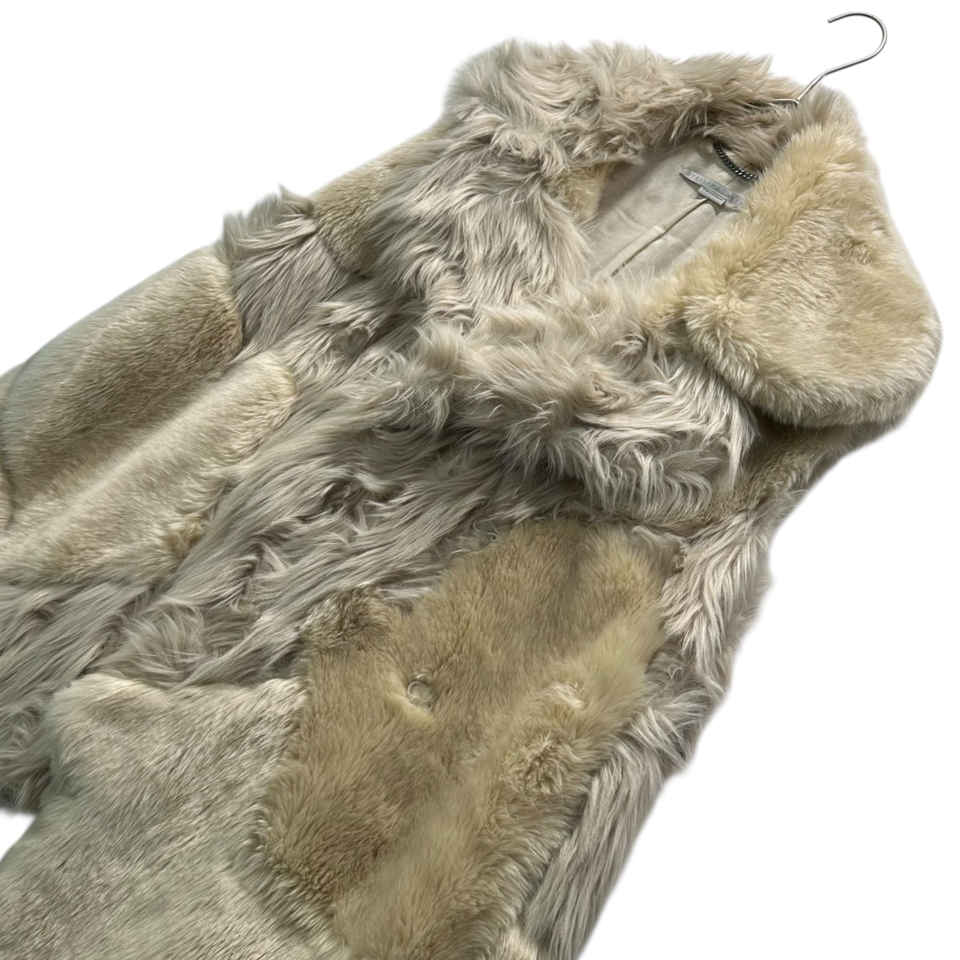 STELLA McCARTNEY(ステラマッカートニー) 18AW Faux Fur Long Vest フェイクファー ロング ベスト UP56 2018 01372 36(S程度) アイボリー エコファー