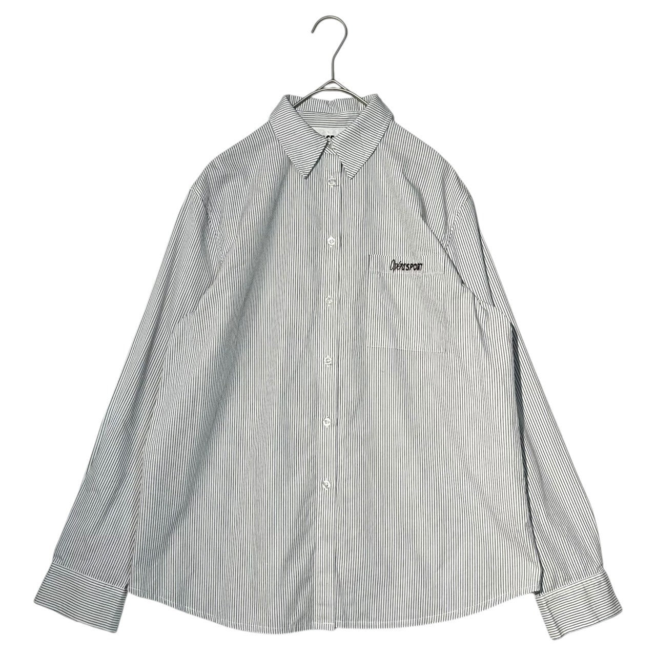 OperaSPORT(オペラスポーツ) Striped Chest Logo Long Sleeve Shirt Blouse ストライプ 胸ロゴ 長袖 シャツ ブラウス 1679-343-3287 S ホワイト ユナイテッドアローズ等取扱