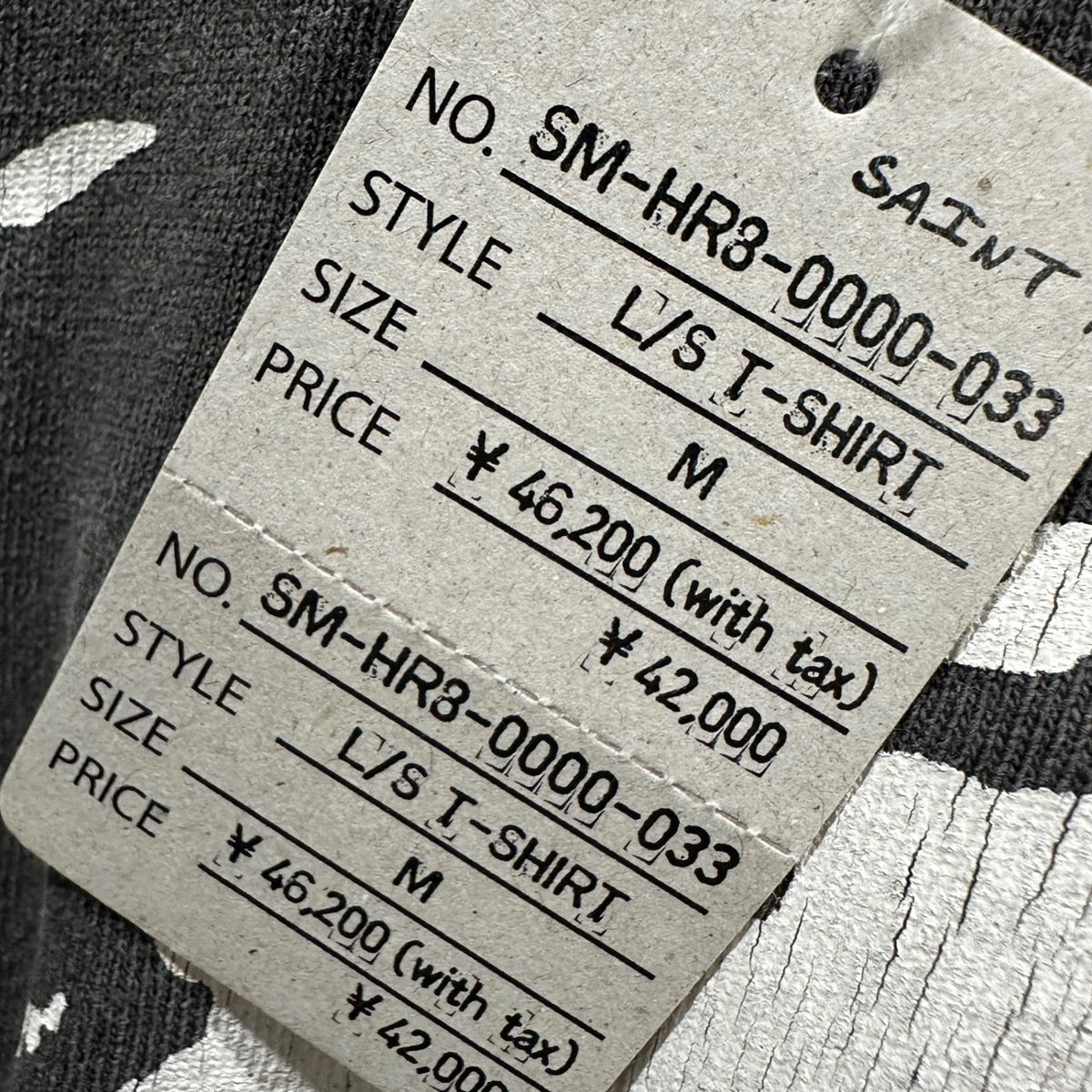 SAINT MICHAEL(セントマイケル) 2025SS L/S TEE LOVE SAINT ラブセント 長袖 Tシャツ SM-HR3-0000-033 M ブラック×ホワイト キリストモチーフ