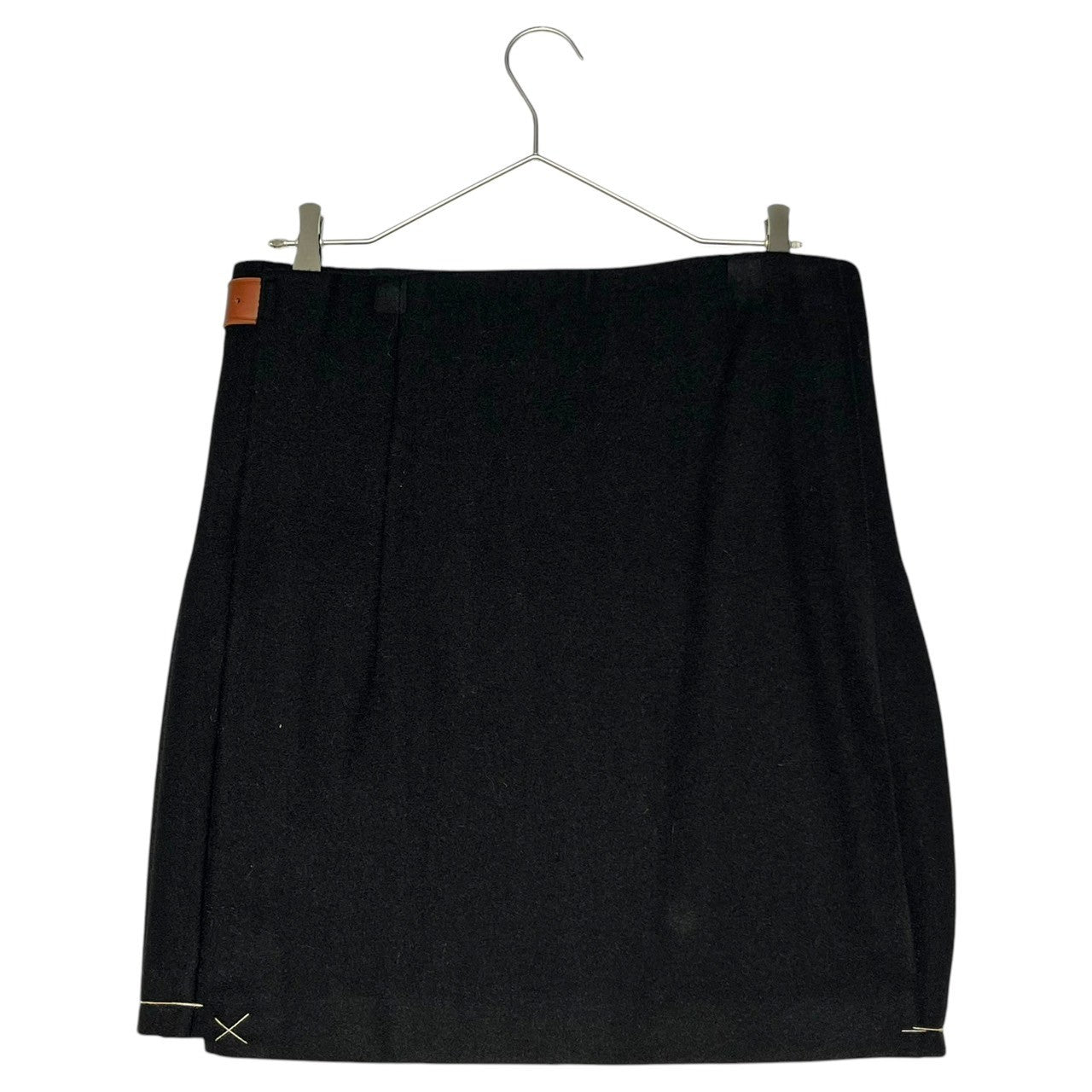 robe de chambre COMME des GARCONS(ローブドシャンブルコムデギャルソン) 00AW Side-belted wool pleat wrap skirt サイドベルト ウール プリーツ ラップ スカート RS-040510 表記無し(M程度) ブラック AD2000 レザー