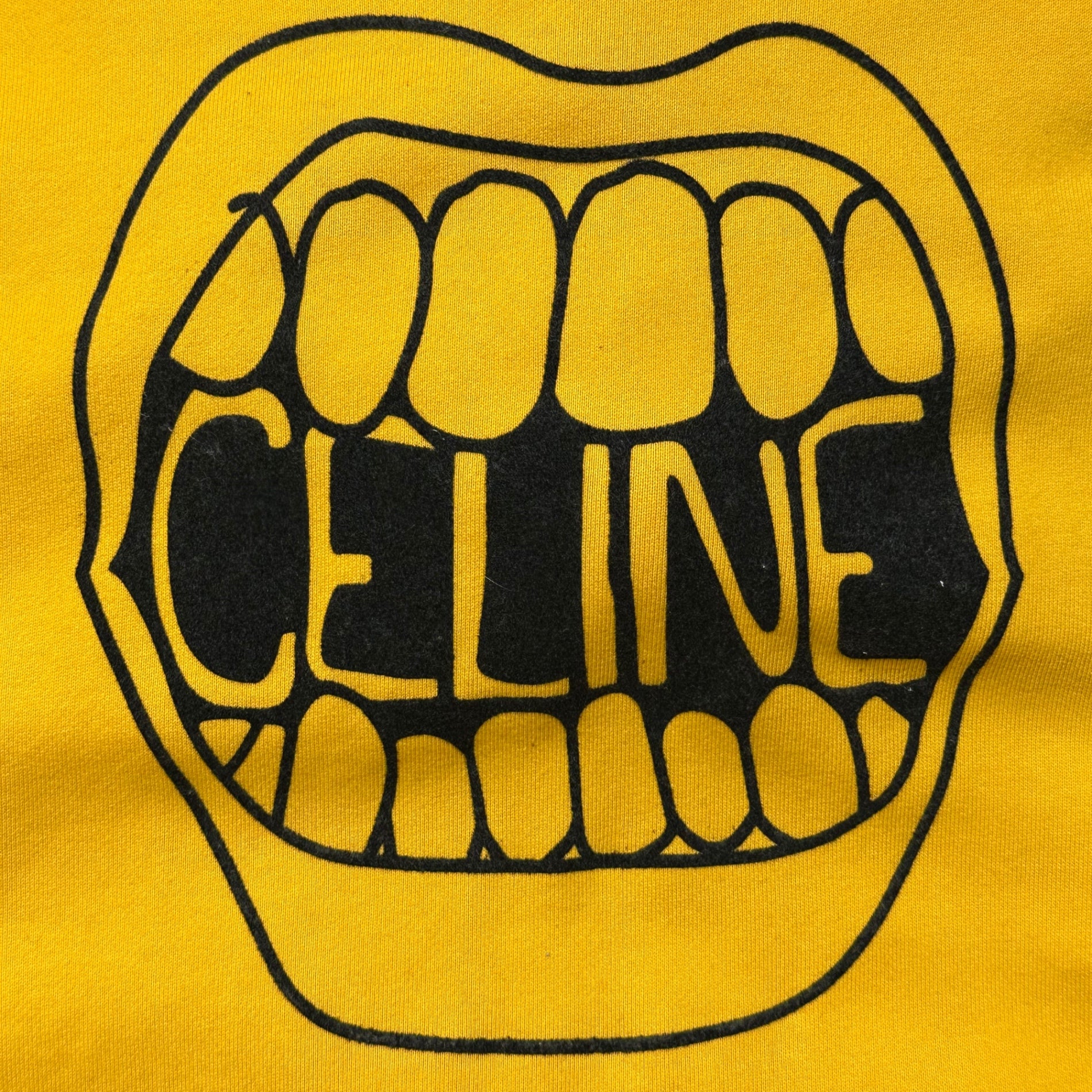 CELINE(セリーヌ) 2021SS Loose Hoodie In Cotton Fleece With Mouse Print ホップアップ限定 マウス ロゴ プルオーバー パーカー 2Y314052H S イエロー エディ期