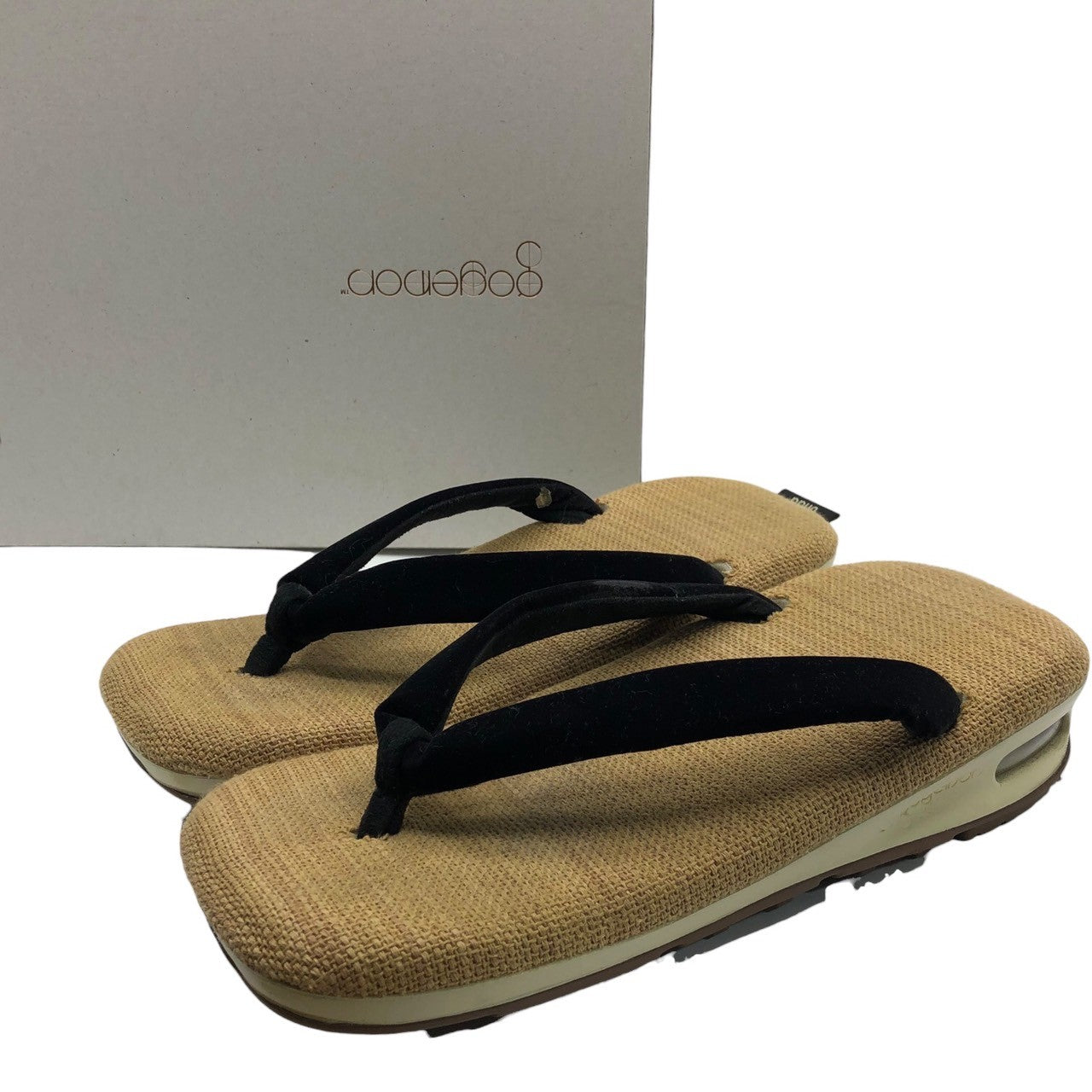 goyemon(ゴエモン) 雪駄×スニーカー「unda-雲駄-」/ SETTA × SNEAKER “ unda ” M ナチュラル×ブラック 箱付 サンダル