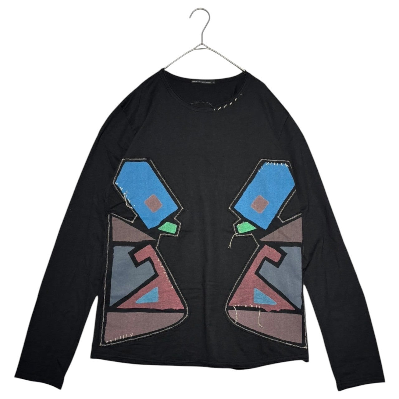 MARITHE FRANCOIS GIRBAUD(マリテフランソワジルボー) 00's Graphic Patch L/S Tee グラフィック パッチ 長袖 Tシャツ M5-6344 L ブラック Y2K