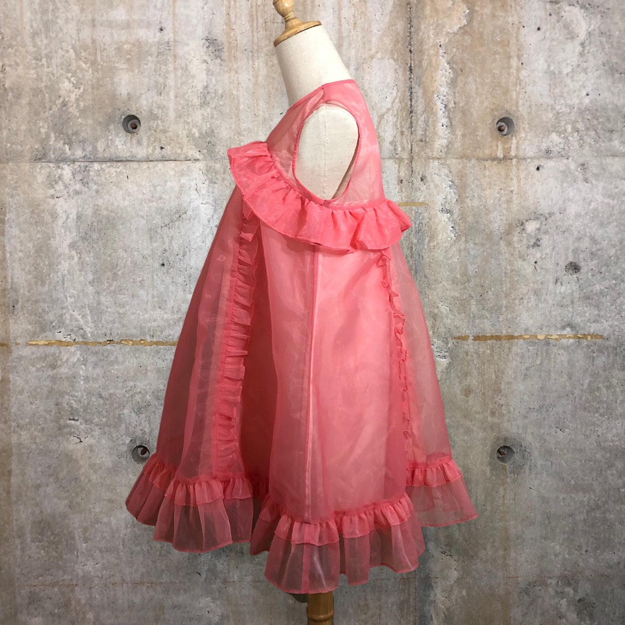 CEREAL(シリアル) 23SS FILMY MINI DRESS/フィルミーミニドレス/チュールフリルシアーキャミソールチュニック/ワンピース c23110 FREE ピンク 完売品