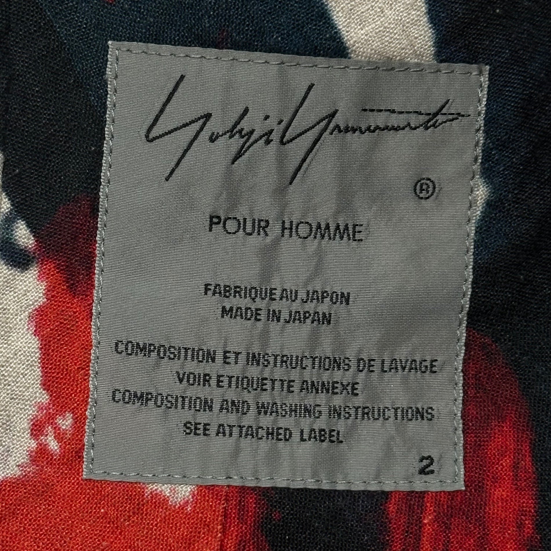 YOHJI YAMAMOTO POUR HOMME(ヨウジヤマモトプールオム) 2018SS Collage Print 3B Linen Jacket コラージュ プリント 3ボタン リネン ジャケット HW-J50-321 2(M程度) レッド×ネイビー×ベージュ 2018春夏コレクション LOOK21