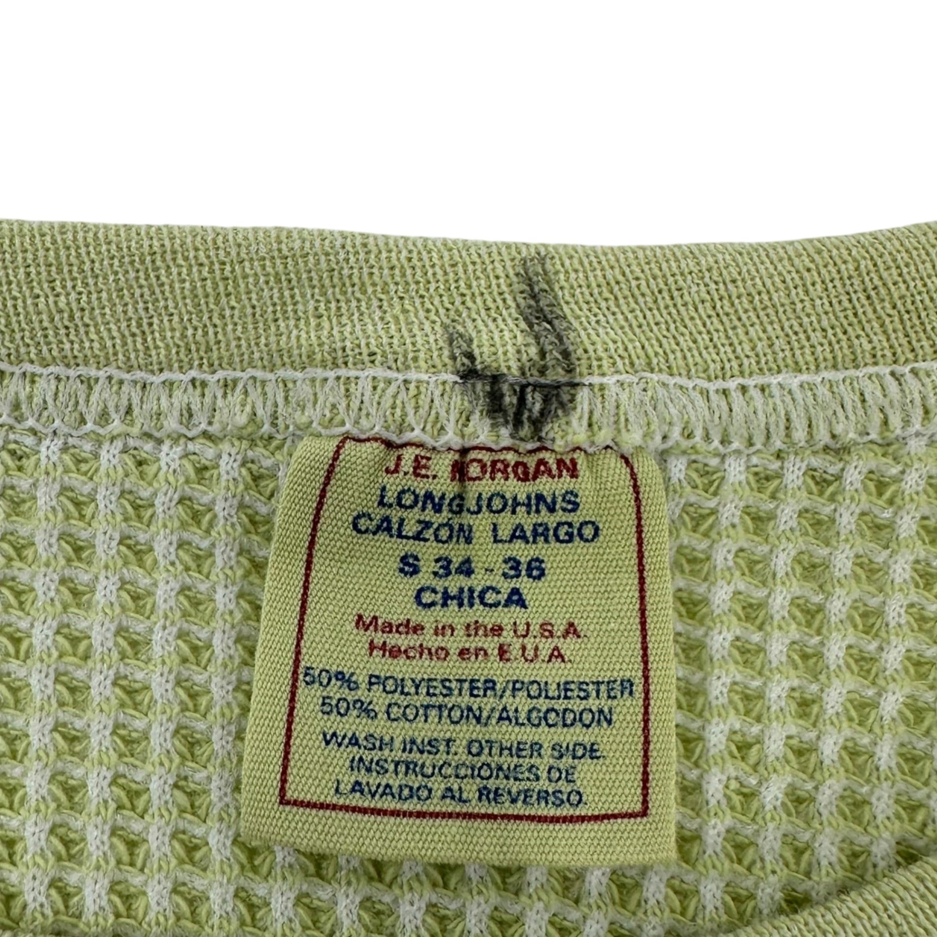 VINTAGE(ヴィンテージ) J.E MORGAN waffle thermal tops ワッフル生地サーマルカットソー 34-36 グリーン