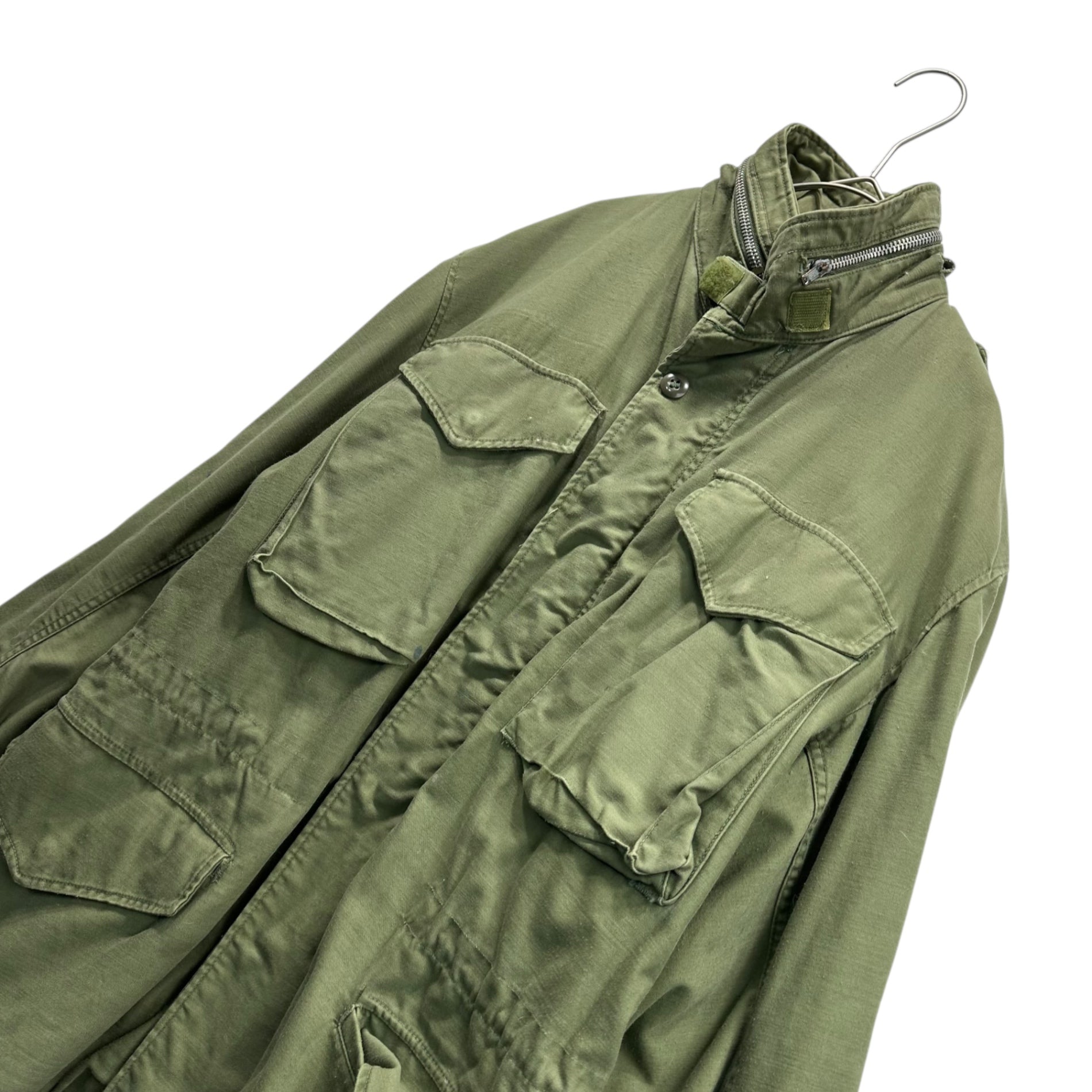 US ARMY(アメリカ軍) 60~70's M-65 2nd model Field Jacket 60年~70年代 フィールド ジャケット 表記消(M程度) カーキ 60年代 ヴィンテージ ミリタリー アルミジップ