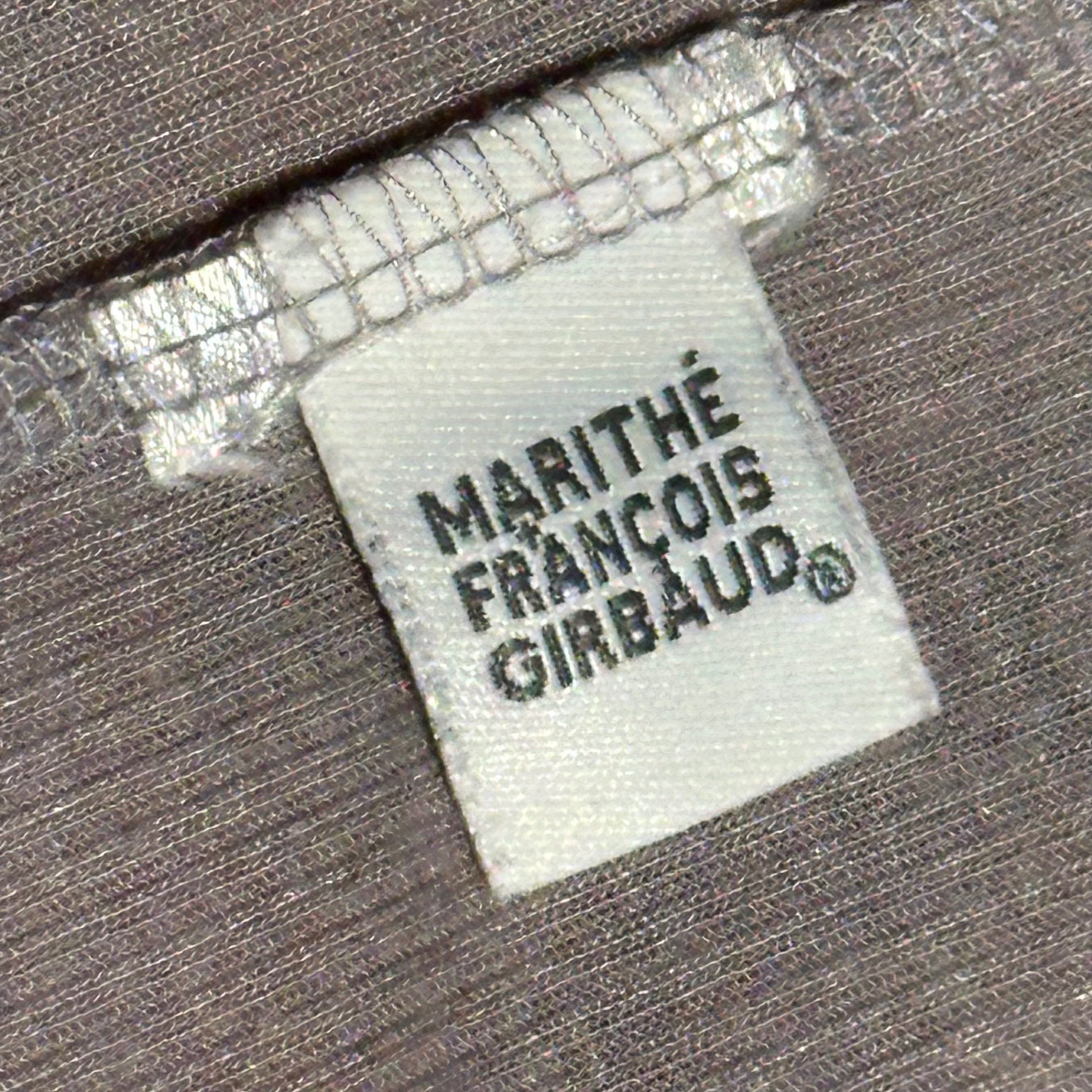 MARITHE FRANCOIS GIRBAUD(マリテフランソワジルボー) 00's V-neck Mesh Logo L/S T-Shirt Vネック メッシュ ロゴ ロング 長袖 カットソー 表記無(S程度) グレー Y2K