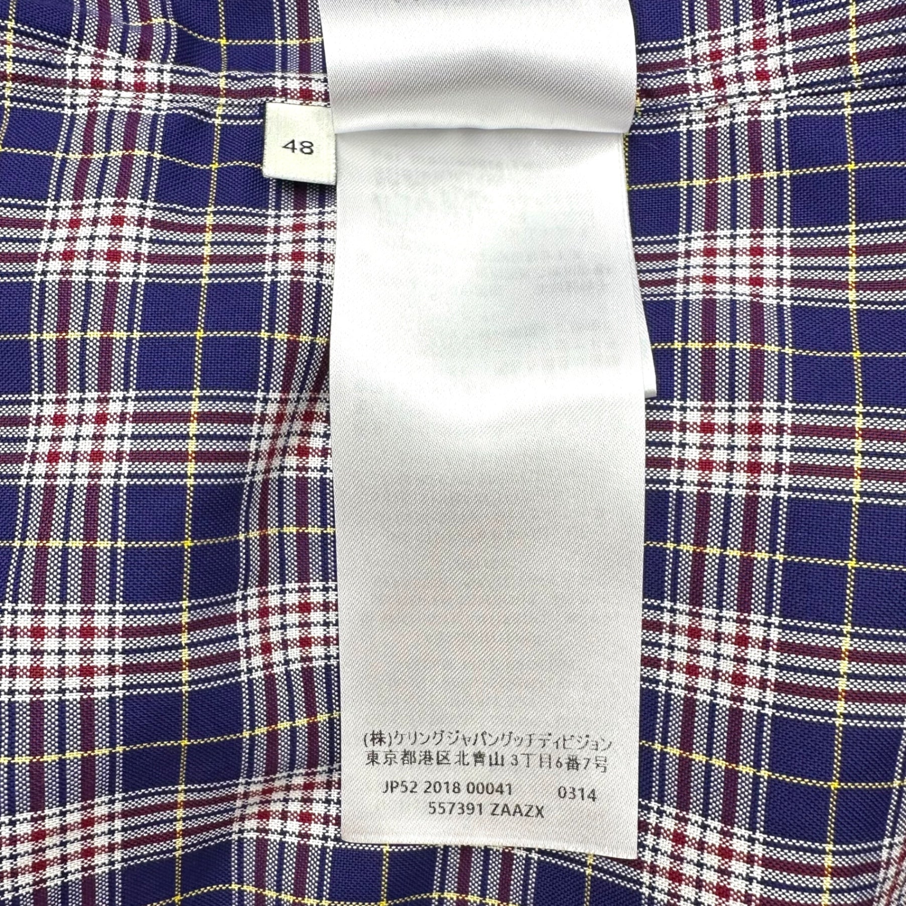 GUCCI(グッチ) 18SS ミケーレ期 ZAAZX Oversized Tartan Check S/S Shirt オーバーサイズ タータン チェック 半袖 シャツ 557391 48 パープル×レッド