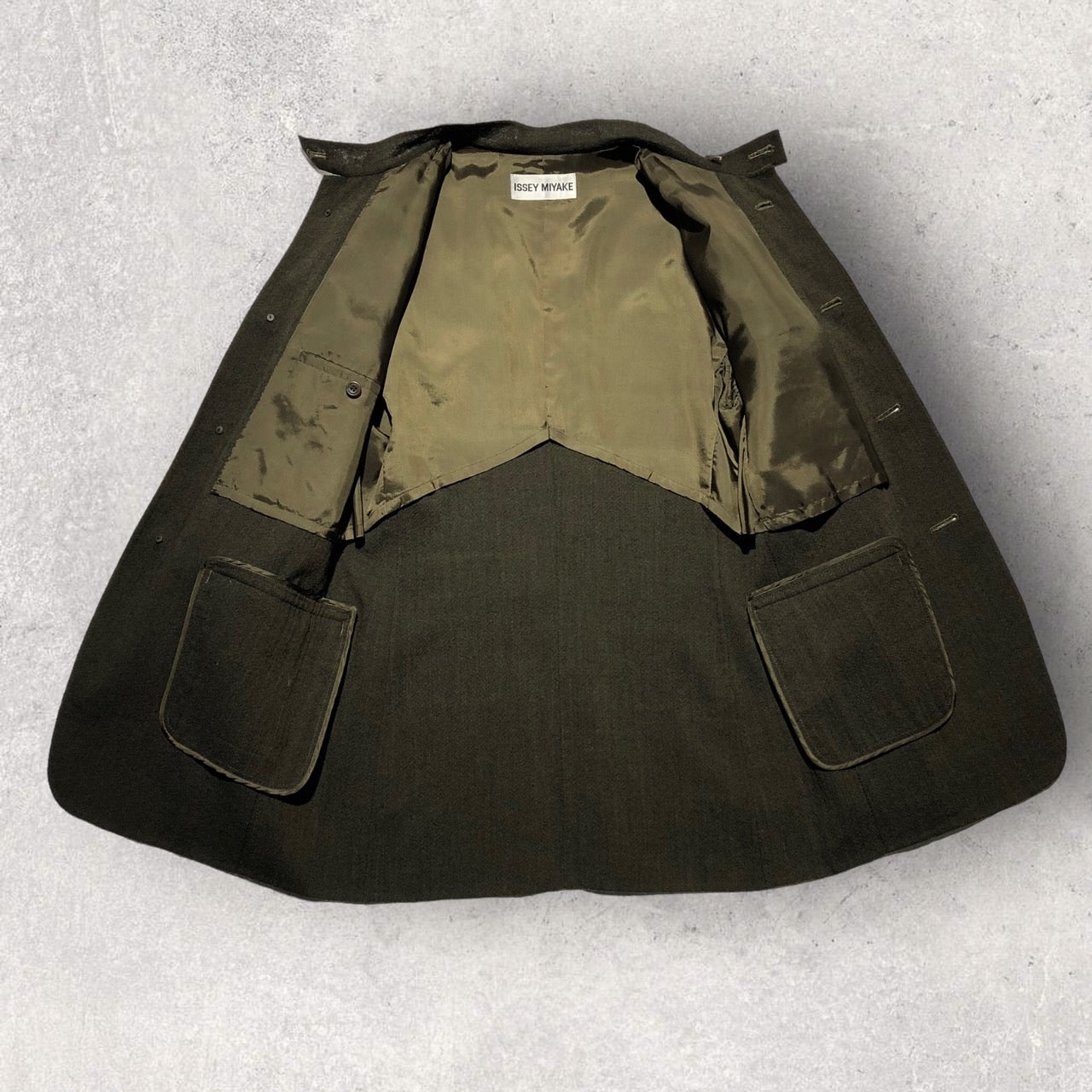 ISSEY MIYAKE(イッセイミヤケ) 95'sマオカラーウールジャケット IM53-FD119 L カーキ
