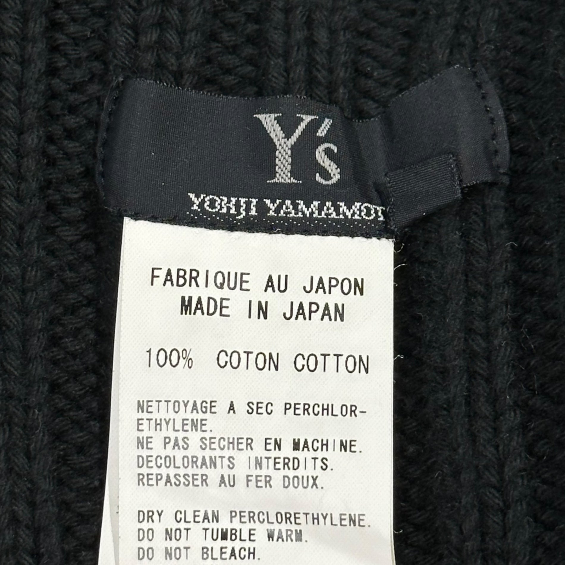 Y's(ワイズ) Short length thick ribbed turtleneck cotton knit ショート丈 太リブ タートルネック コットン ニット YQ-K04-075 3(L) ブラック
