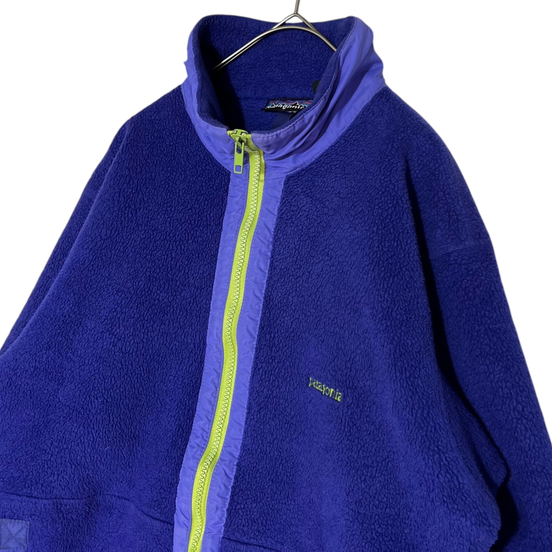 Patagonia(パタゴニア) 90's~ USA made half zip fleece ハーフジップ ナイロン 切替 フリース ジャケット M パープル プルオーバー USA製 シンチラ 90年代~