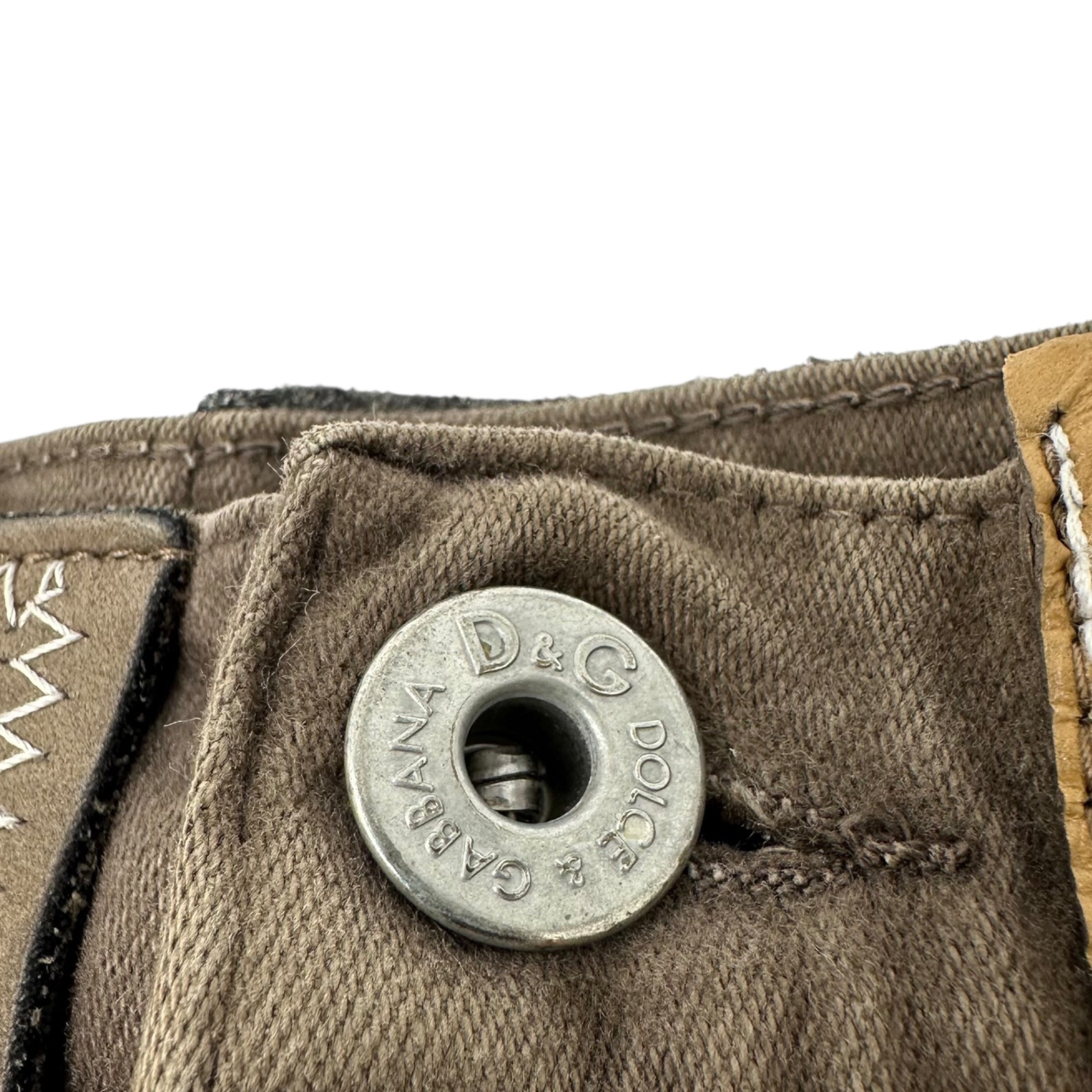 D&G(ディー&ジードルガバドルチェ&ガッバーナ) 00's Large quantity Patches Design Mini Skirt 00年代 多量 パッチ デザイン ミニ スカート 24 ブラウン