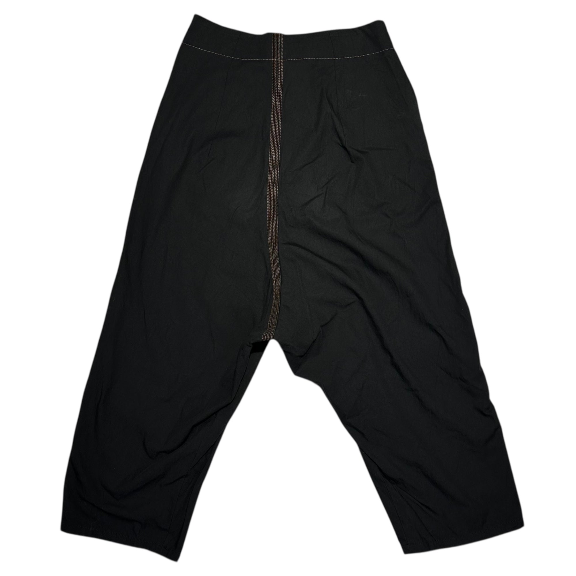 YOHJI YAMAMOTO(ヨウジヤマモト) Waist Lace-Up Stitched Harem Pants ウエスト レースアップ ステッチ サルエル パンツ FM-P08-001 1 ブラック