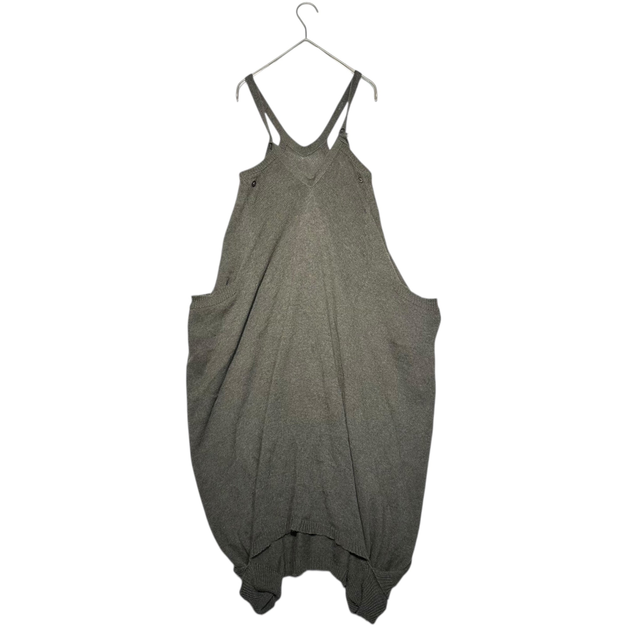 Y's(ワイズ) Shaped Sleeveless Cotton Knit Dress 変形 ノースリーブ コットン ニット ワンピース YO-K05-070 2 グレー サロペット