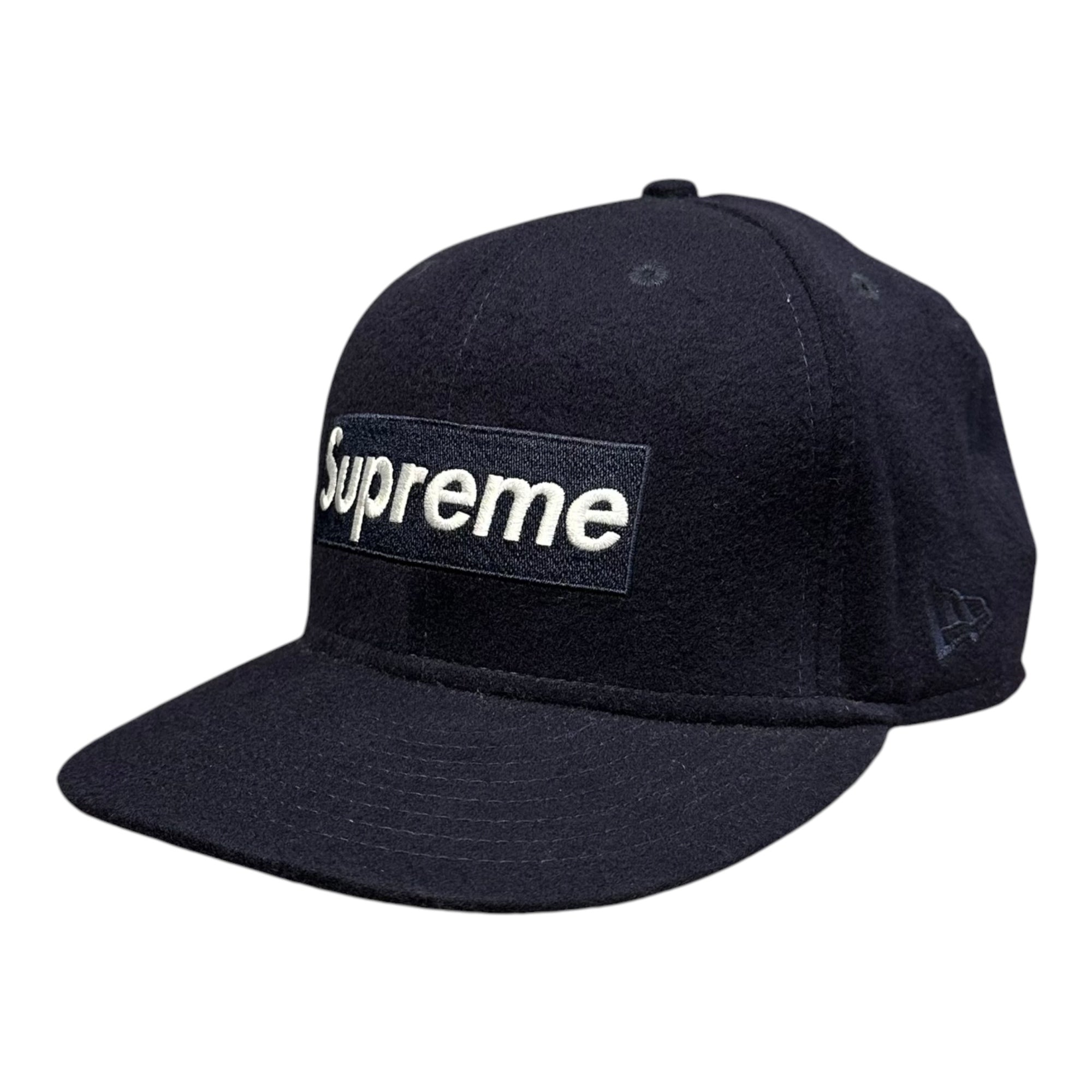 SUPREME×New Era(シュプリーム×ニューエラ) 2011AW ”Loro Piana” BOX LOGO WOOL CAP ロロピアーナ ボックス ロゴ ウール キャップ 7 3/8 ネイビー