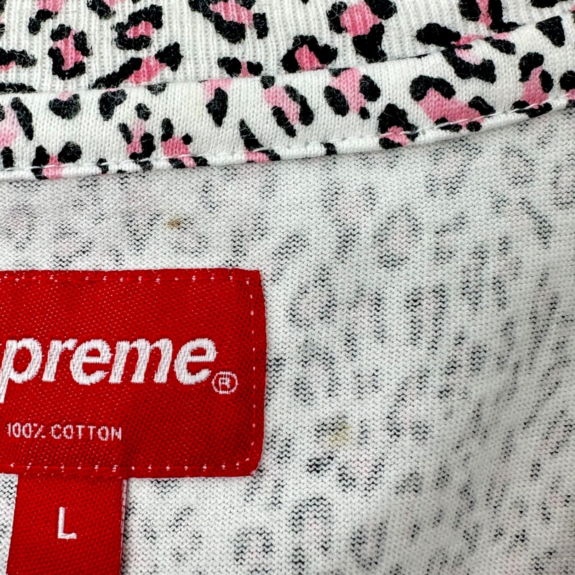 SUPREME(シュプリーム) 22SS Small Box Tee "Pink Leopard" スモール ボックス ロゴ Tシャツ レオパード L ホワイト×ピンク