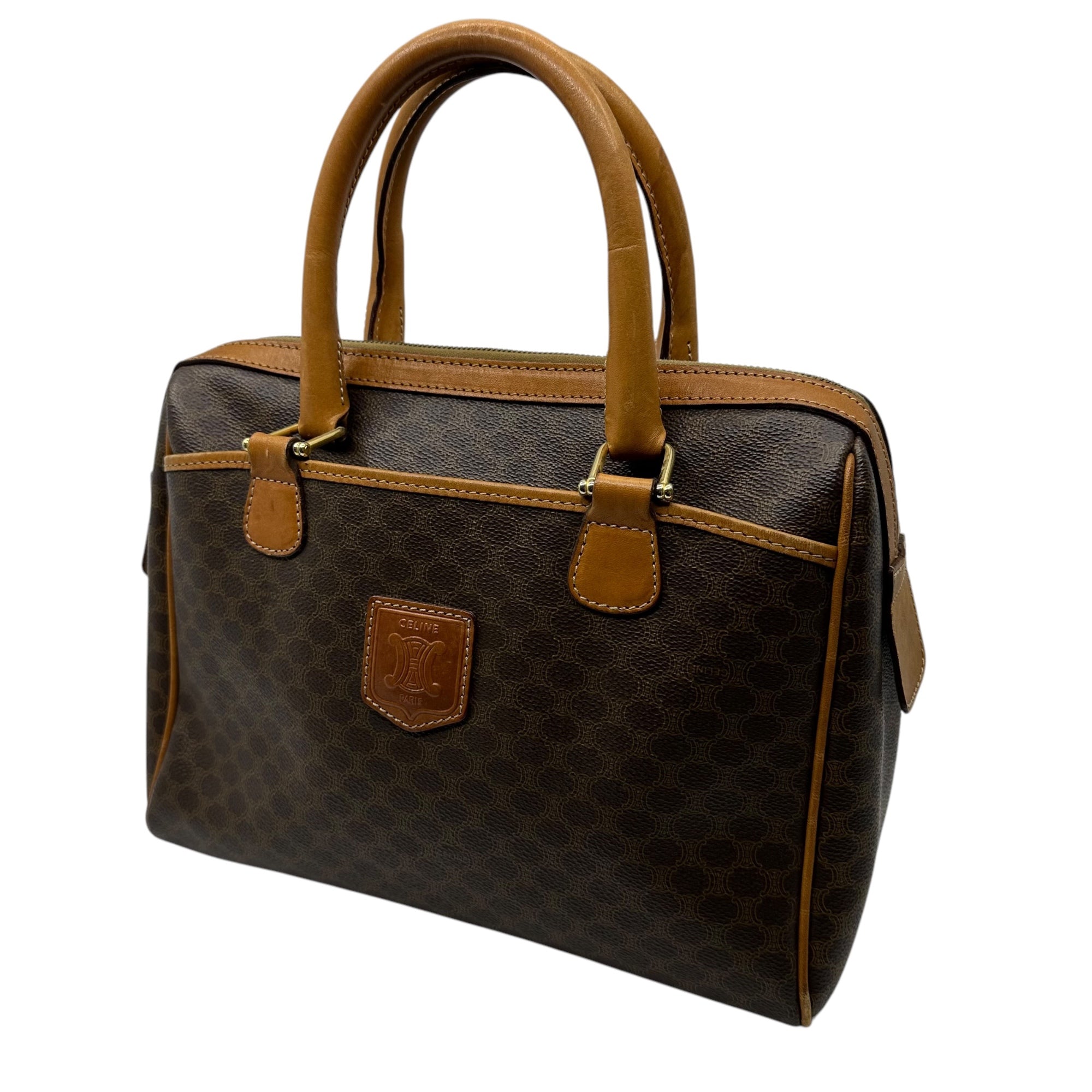 CELINE(セリーヌ) vintage macadam hand bag ヴィンテージ マカダム柄 ハンド バッグ M91 ブラウン OLD ロゴ