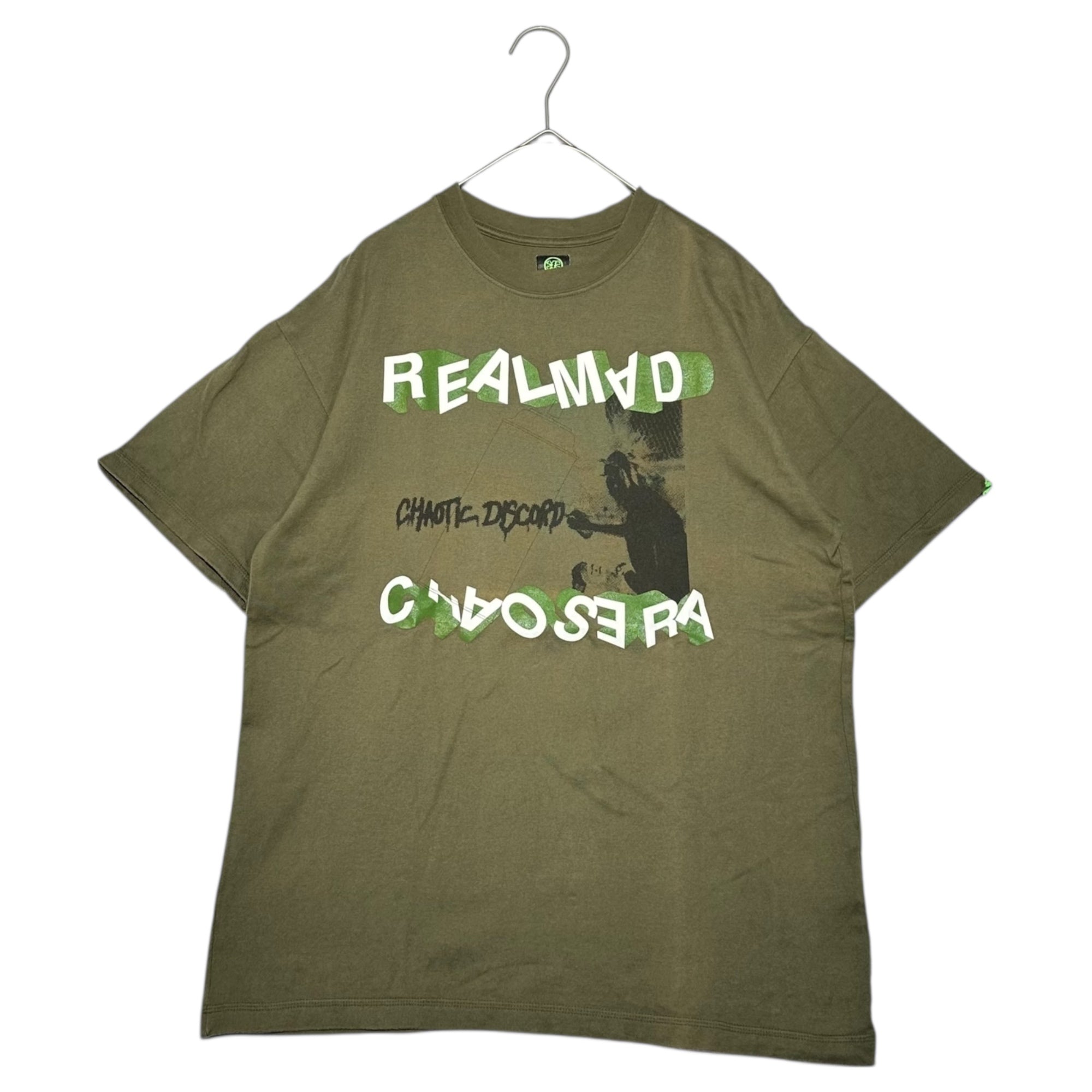 UNDERCOVER(アンダーカバー) 01SS REALMAD PRINT T-SHIRT 嵌め絵期 リアルマッド プリント Tシャツ M カーキ CHAOTIC DISCORD カオティック ディスコード