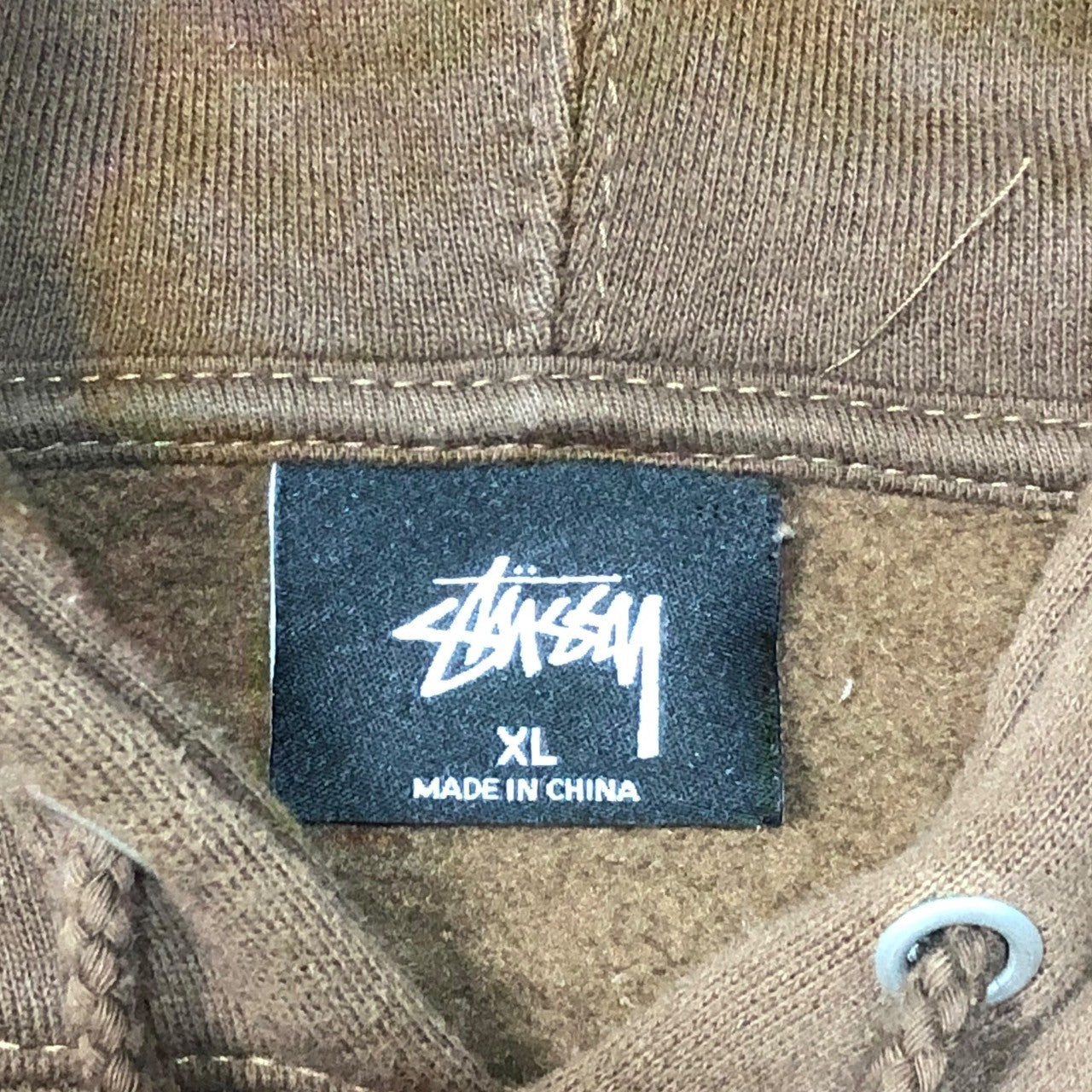 STUSSY(ステューシー) Shawn logo embroidery hoodie ロゴ 刺繍 プルオーバー パーカー フーディー 厚手 XL ブラウン
