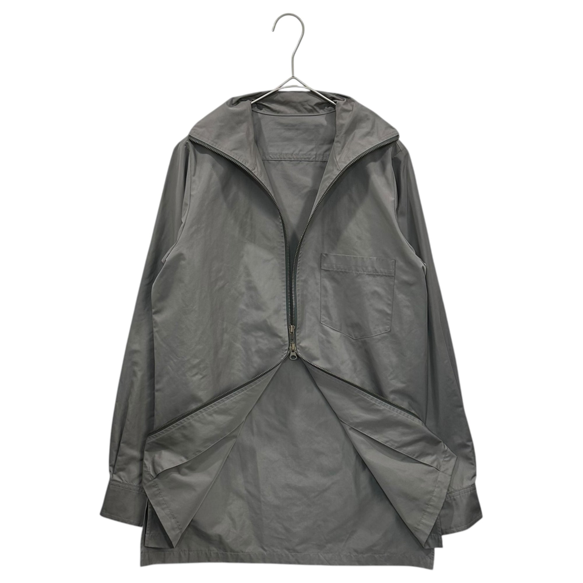 2 beauty:beast(オルソービューティービースト) 1990's Back Patch Decorative Zip-Up Polyester Jacket 90年代 背面パッチ 装飾 ジップアップ ポリ ジャケット II136-47301JJ 2(M程度) グレー