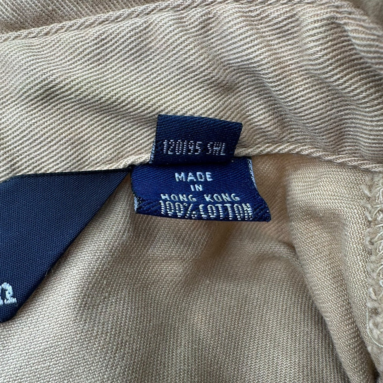 POLO RALPH LAUREN(ポロラルフローレン) 90's One-pointed Logo Zip-up Blouson ワンポイント ロゴ ジップ アップ ブルゾン M ベージュ 90年代 ヴィンテージ 古着 スイングトップ