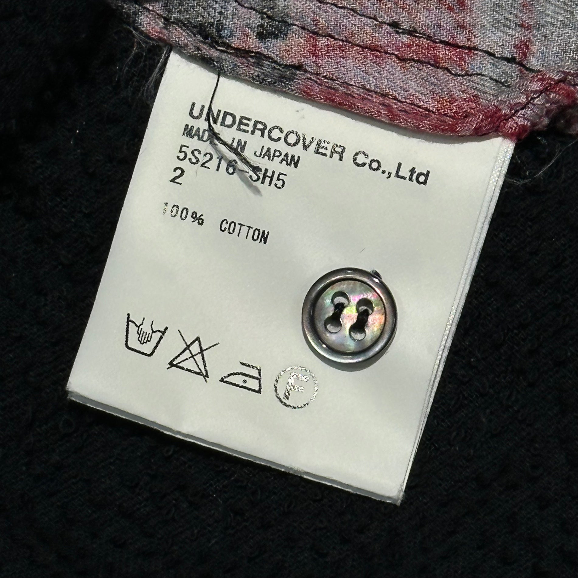 UNDERCOVERISM(アンダーカバイズム) 05SS Reconstructed Pile Fabric Side Check L/S Shirt 再構築 パイル地 サイド チェック 長袖 シャツ 5S216-SH5 2 ブラック×レッド 00's アーカイブ