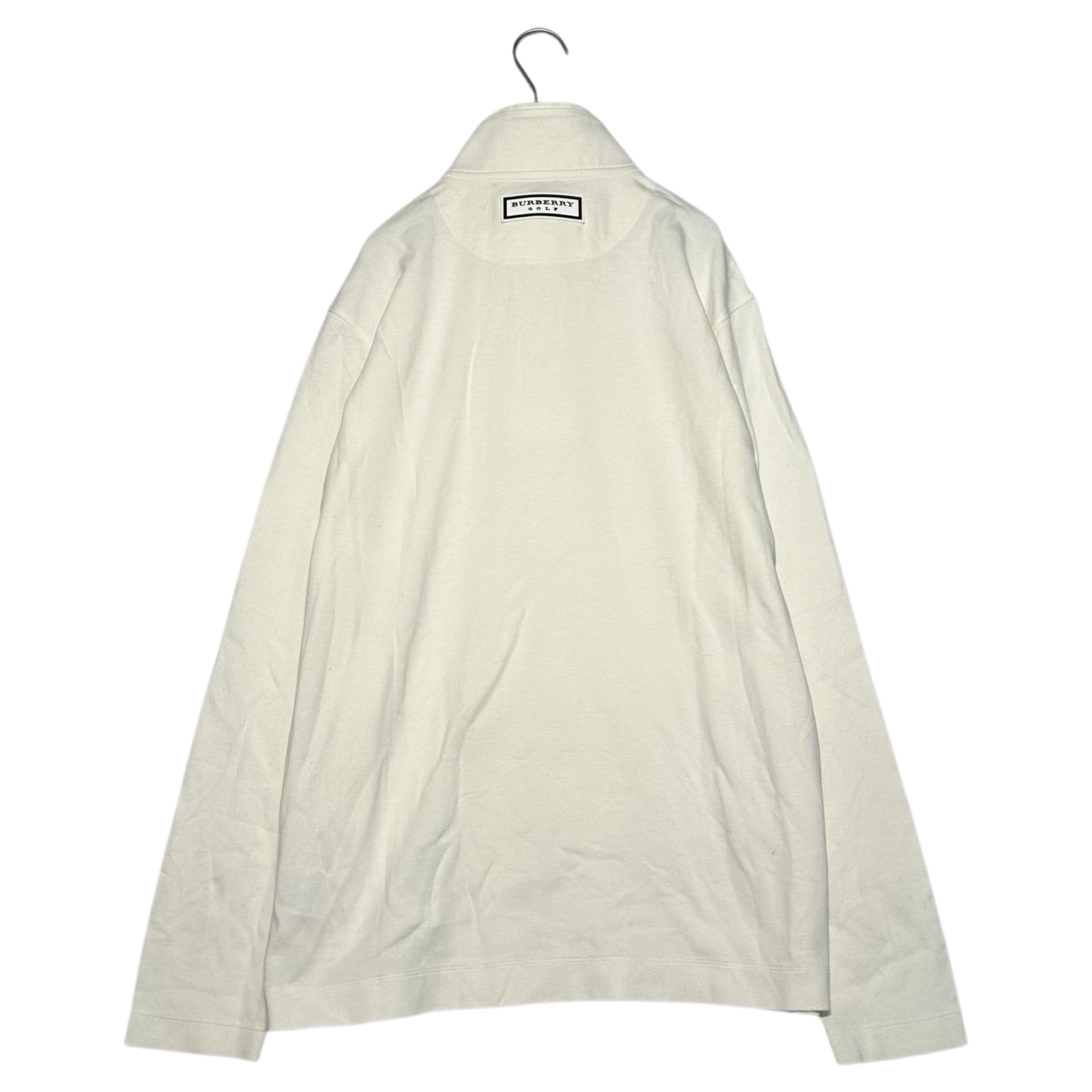 BURBERRY GOLF(バーバリーゴルフ) アーガイル柄 ハーフジップ 長袖 カットソー E5P66-242-01 4(XL程度) ホワイト Tシャツ