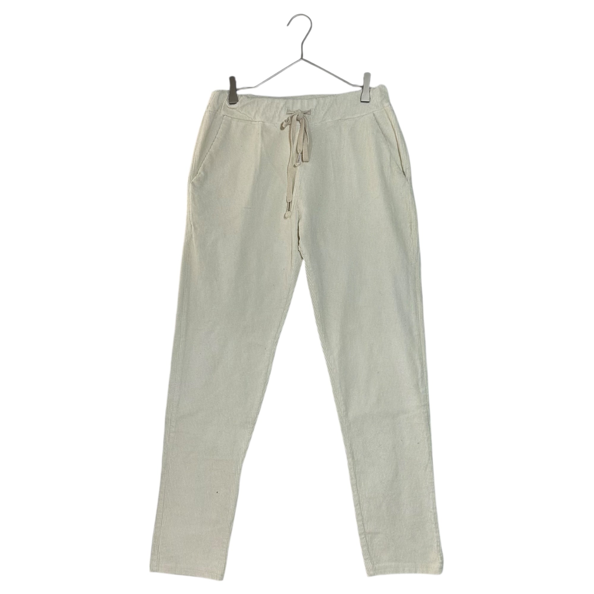 Euro vintage(ヨーロッパヴィンテージ) white corduroy relax pants ホワイトコーデュロイ素材のリラックスパンツ 表記無し(M程度) ホワイト