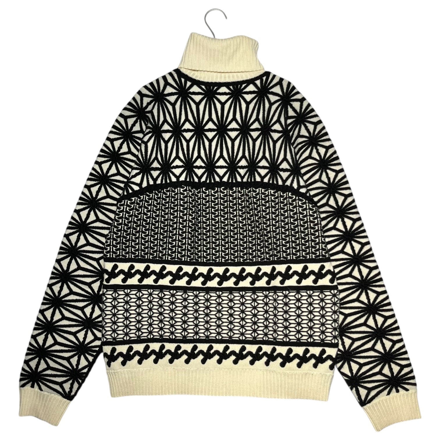 DSQUARED2(ディースクエアード) Turtleneck knit pullover タートルネック 編み ニット プルオーバー S71HA0680 M アイボリー×ブラック