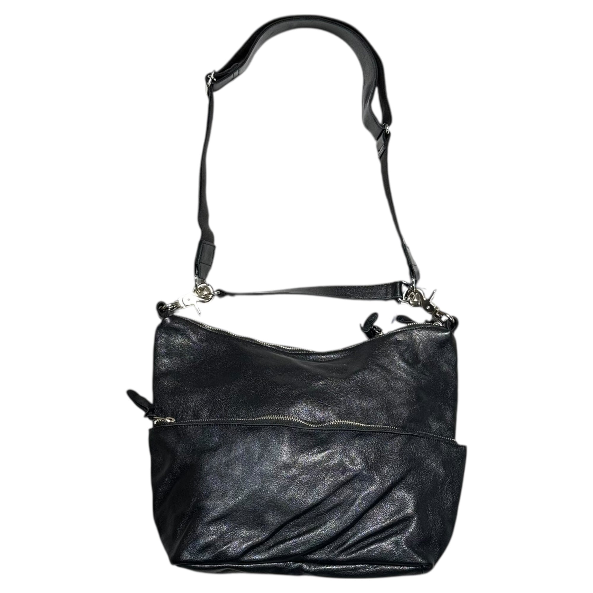 OPENING ACT(オープニングアクト) MADE in JAPAN Washcow Leather 2-Way Shoulder Bag ウォッシュカウレザー2WAY ショルダー バッグ opa250565 ブラック 日本製 本革