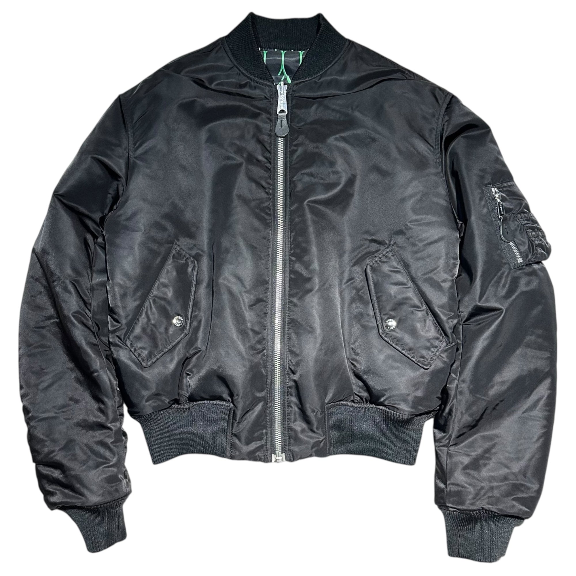 KENZO×H&M(ケンゾー×エイチアンドエム) Reversible Bomber Jacket リバーシブル ボンバー ジャケット S ブラック×グリーン コラボ MA-1 ブルゾン