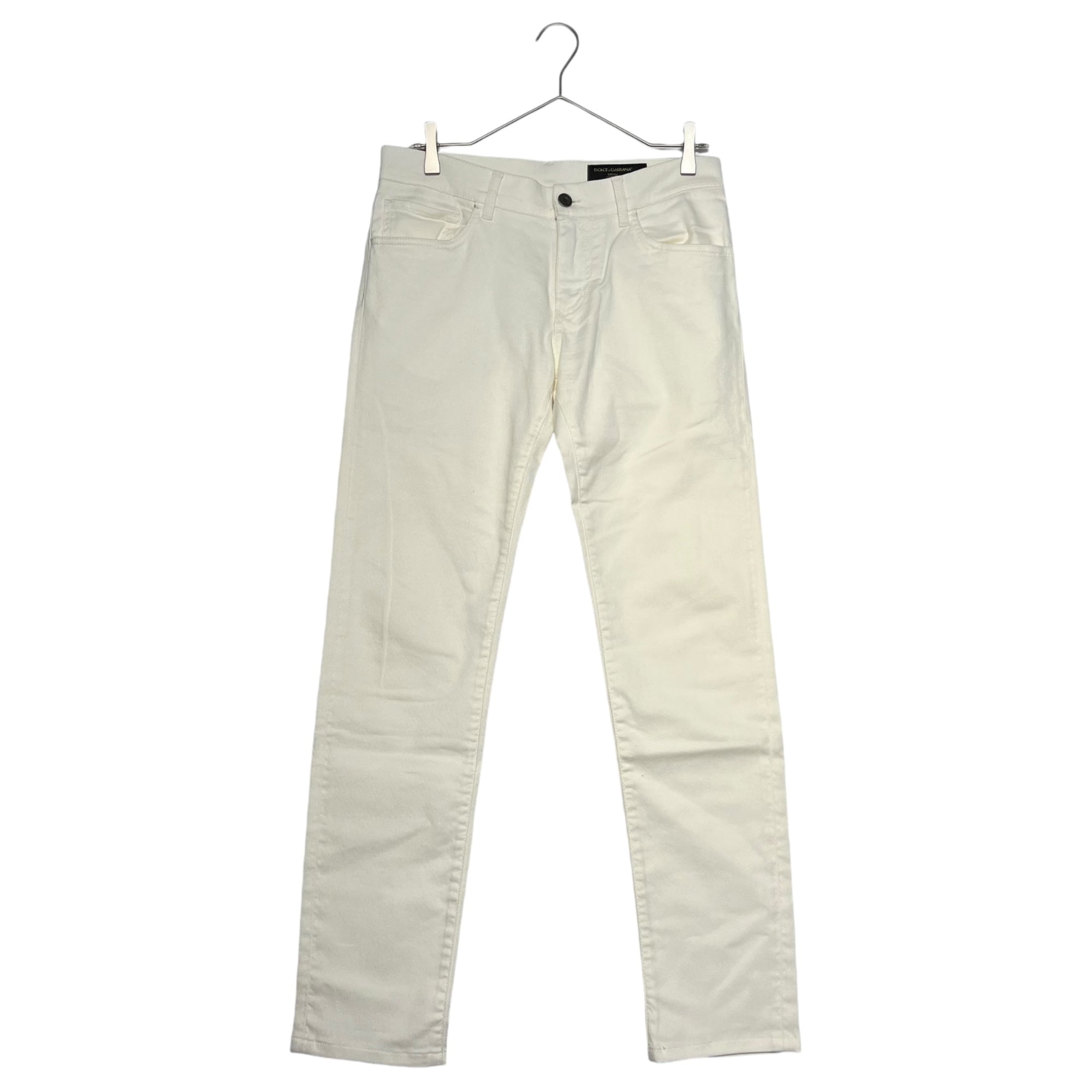 DOLCE&GABBANA(ドルチェ&ガッバーナドルガバ) white collar slim denim pants ホワイトカラー スリム デニム パンツ GY07LD G8V52 46(M程度) ホワイト