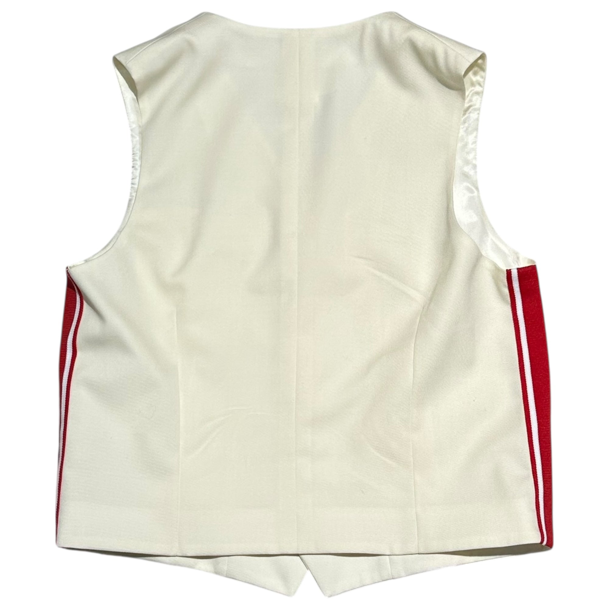 COMME des GARCONS Girl(コムデギャルソンガール) 23SS Wool Side-Lined Gilet ウール サイドライン ジレ NK-V002 M アイボリー×レッド AD2022 ベスト