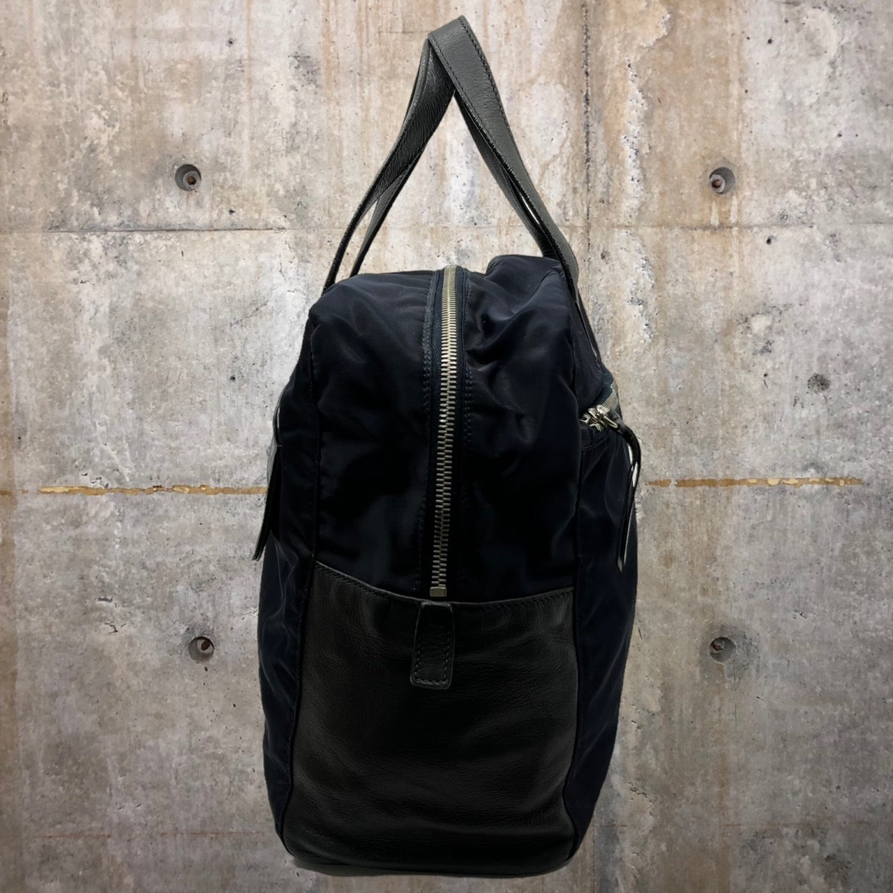 PRADA(プラダ) ナイロンレザートートバッグ ネイビー 53 ハンドバッグ