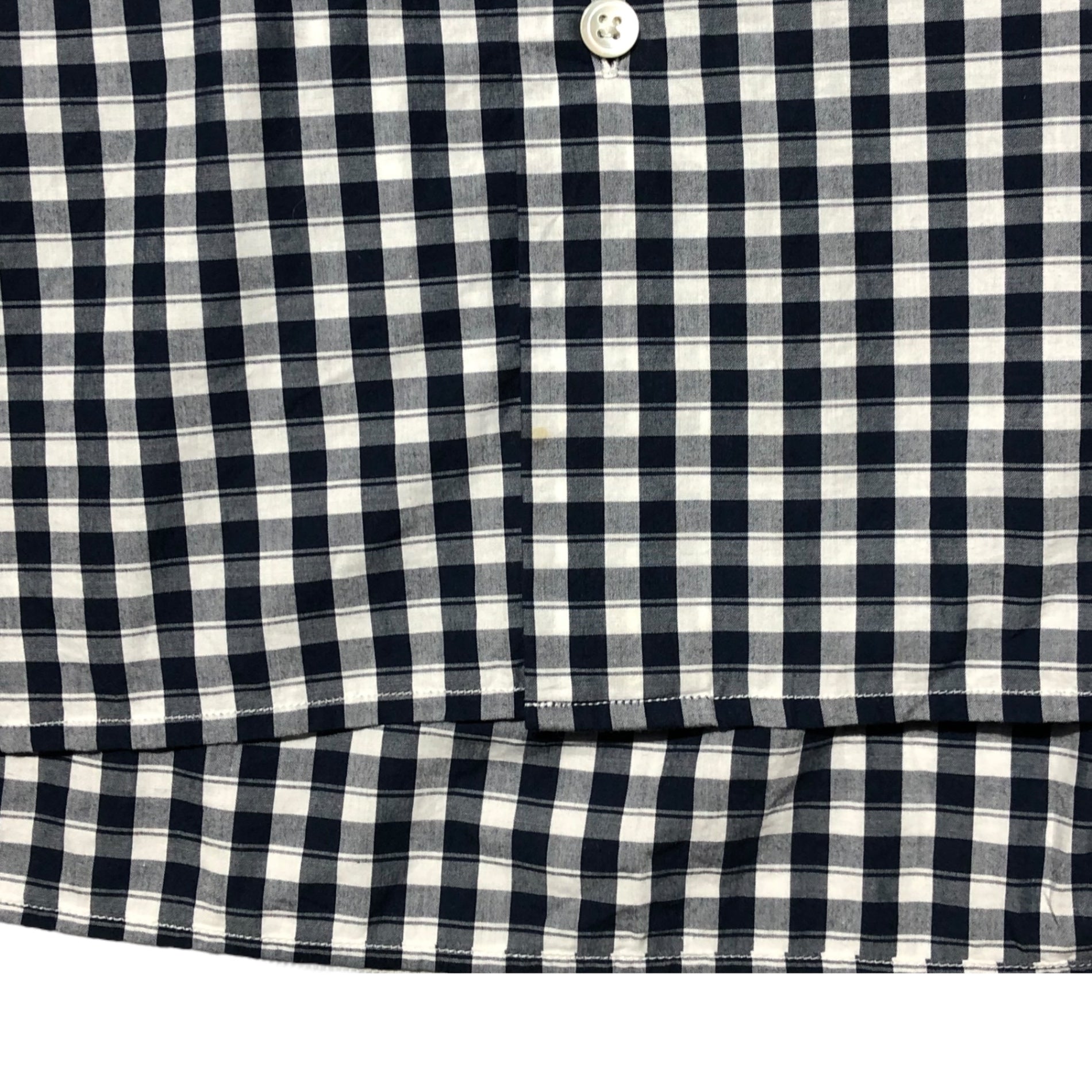 Porter Classic(ポータークラシック) ROLL UP SHIRT ギンガム チェック ロールアップ シャツ M ネイビー×ホワイト