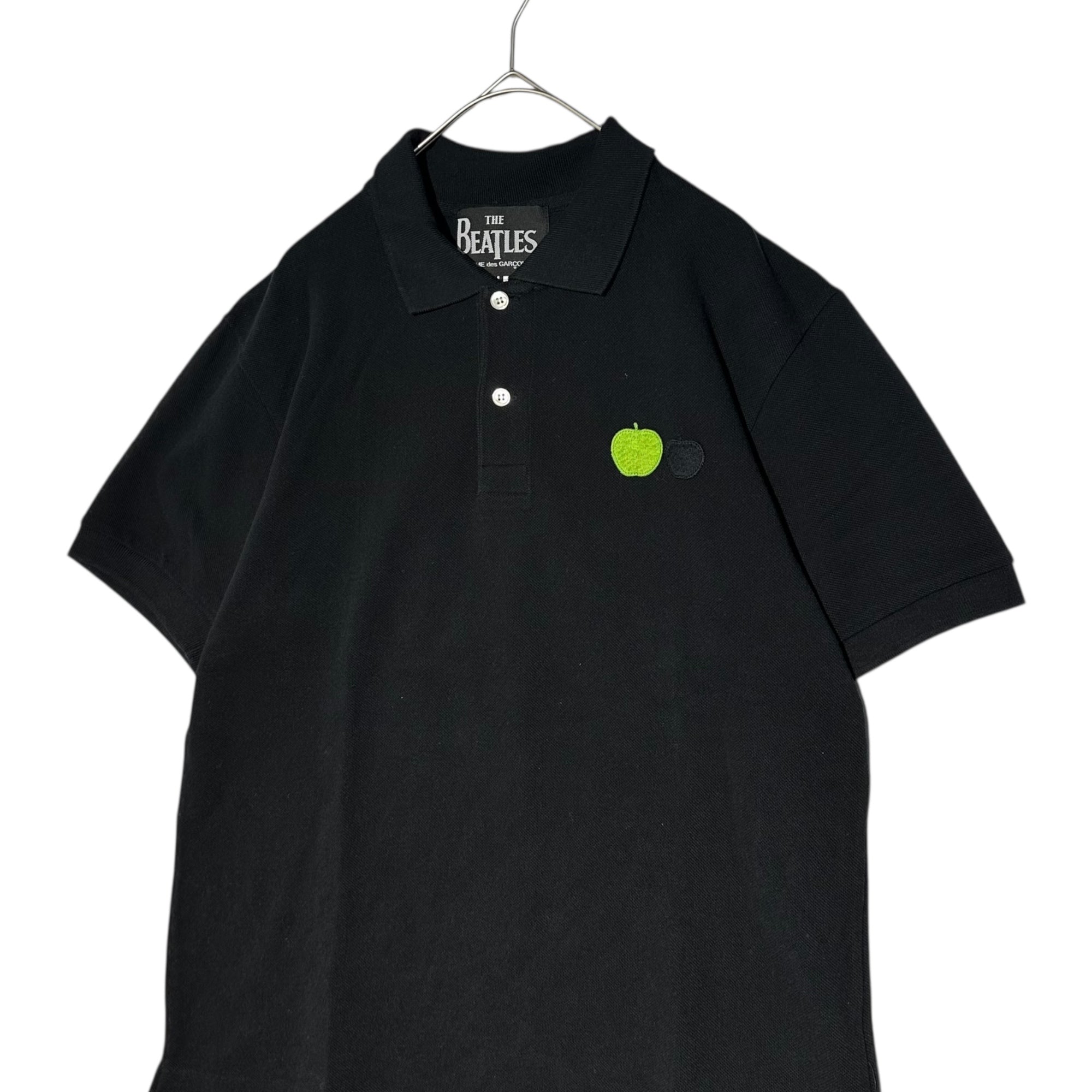 THE BEATLES COMME des GARCONS(ザビートルズコムデギャルソン) Apple One-Point Logo Polo Shirt リンゴ ワンポイント ロゴ ポロシャツ VF-T006 M ブラック×グリーン AD2010
