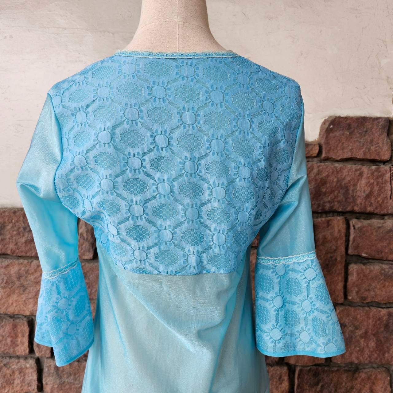 VINTAGE(ヴィンテージ) 90's see-through gown dress シースルー ガウン ワンピース SIZE FREE ライトブルー