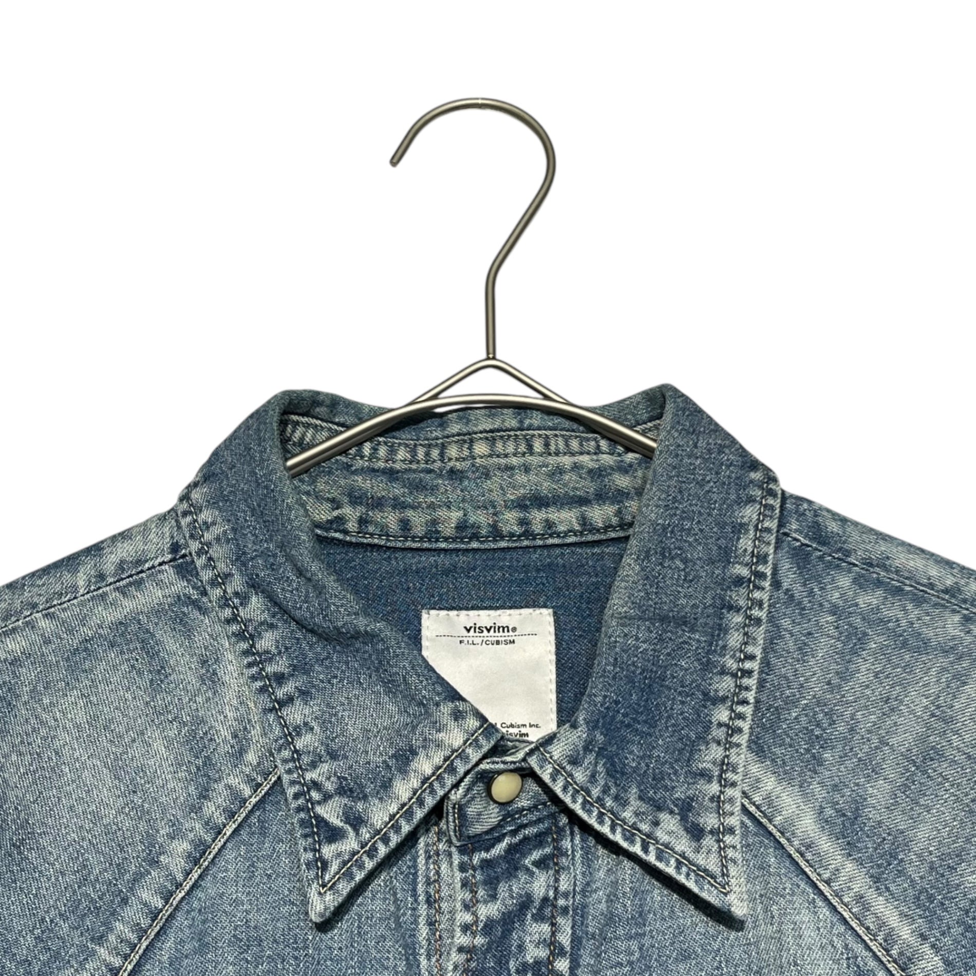 VISVIM(ビズビム/ヴィズヴィム) 12SS Social Sculpture Four Corners Damaged Shirt Indigo ソーシャル スカルプチャー フォー コーナー ダメージ デニムシャツ 2(M) ライトインディゴ