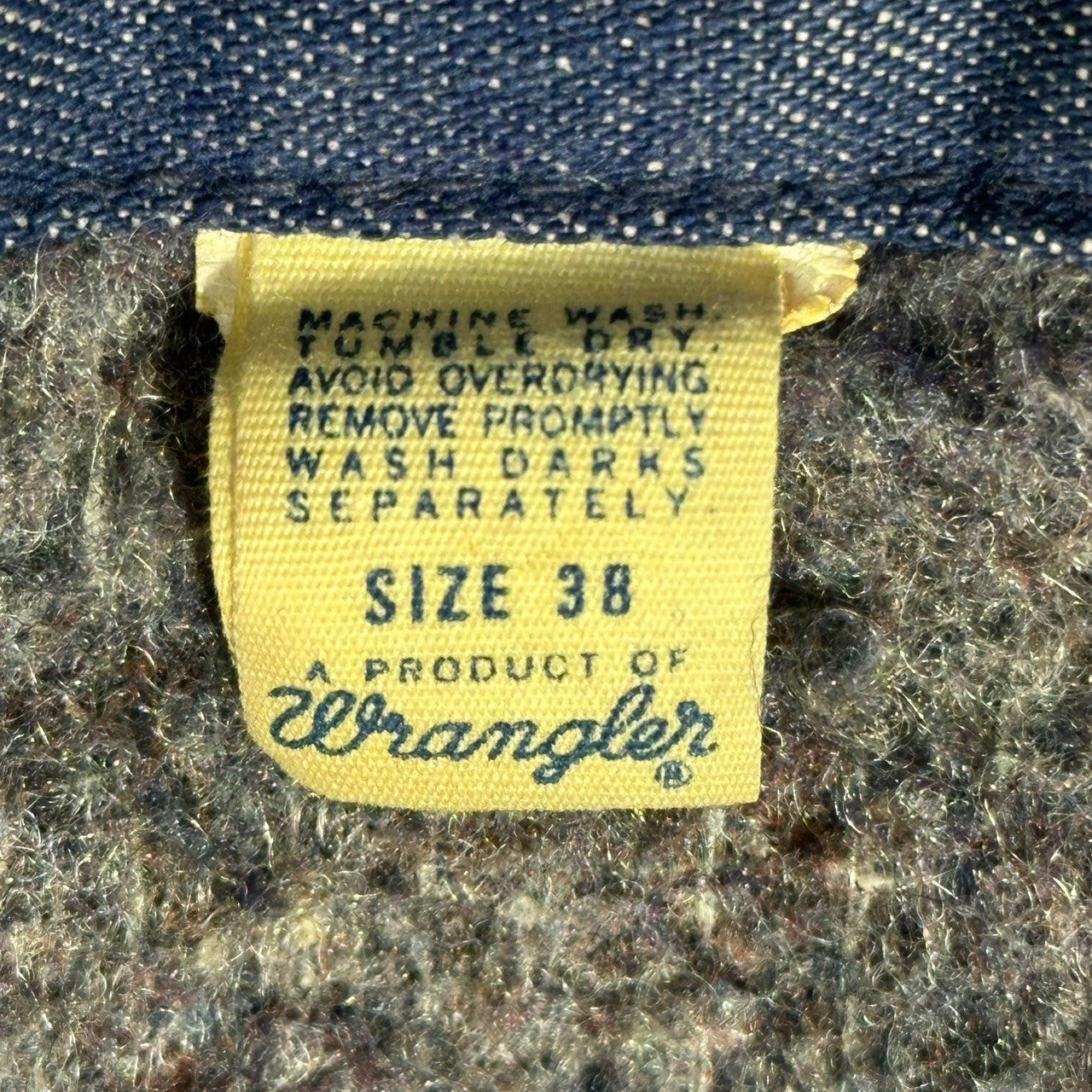 WRANGLER(ラングラー) 70's Denim Coverall Blanket ブランケット ライナー デニム カバーオール 38(M程度) インディゴ 70年代 ヴィンテージ ジャケット