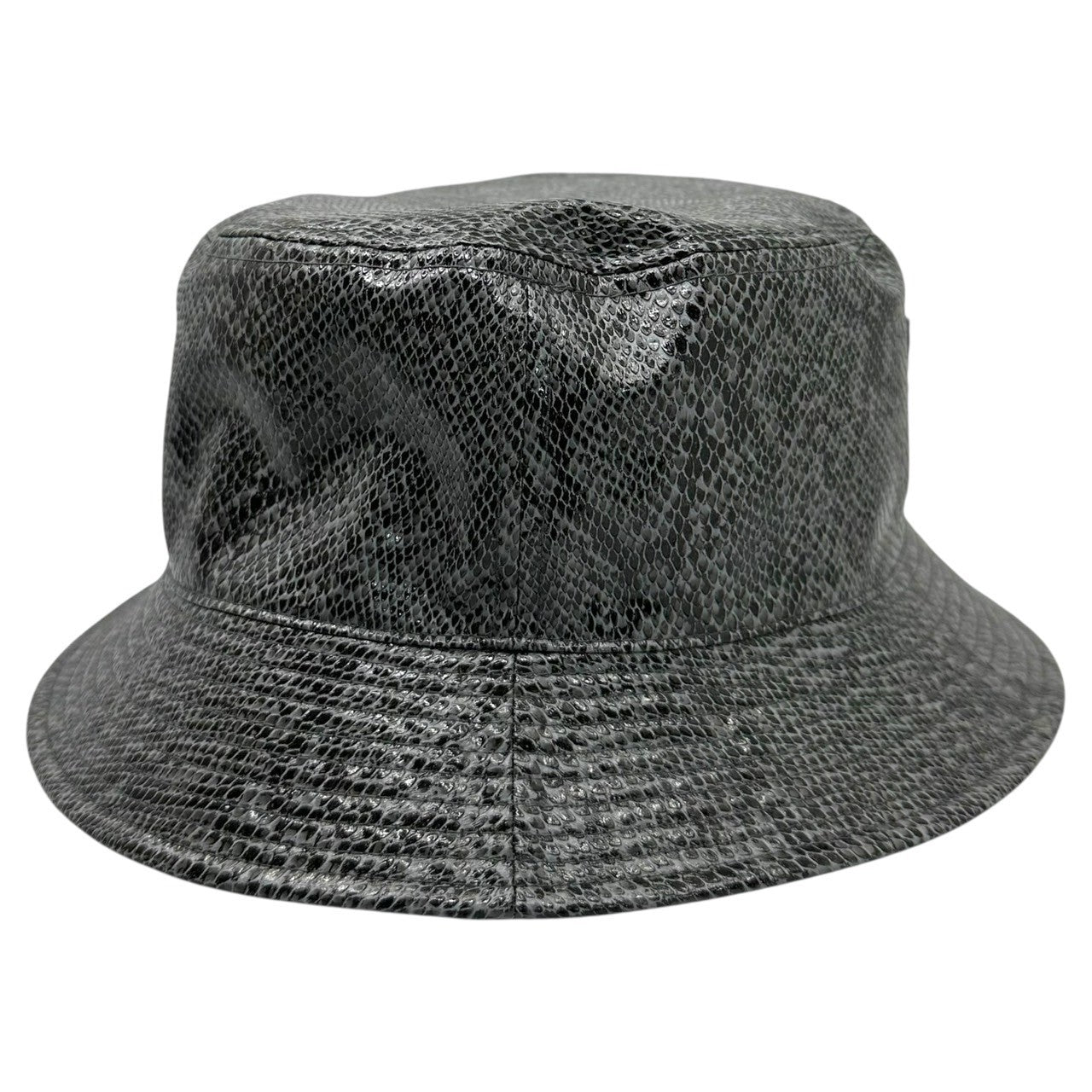 A BATHING APE(アベイシングエイプ) Logo Python Pattern Reversible Bucket Hat ロゴ パイソン柄 リバーシブル バケット ハット 001HTI801001M グレー×ブラック