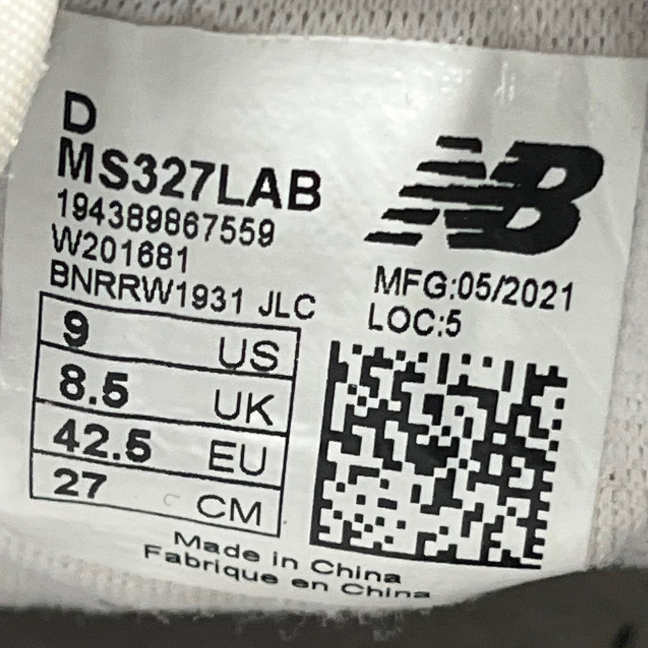 NEW BALANCE(ニューバランス) MS327LAB 厚底 ローカット スニーカー MS327LAB 27cm ホワイト×グレー