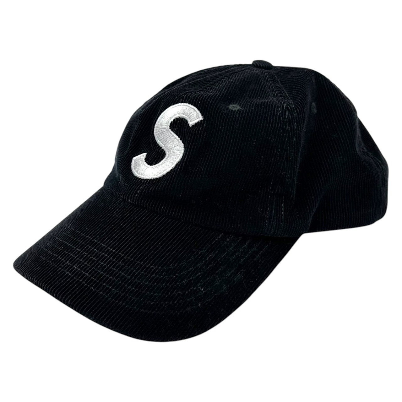 SUPREME(シュプリーム) CORDUROY S LOGO P PANEL CAP コーデュロイ S ロゴ パネル キャップ ブラック