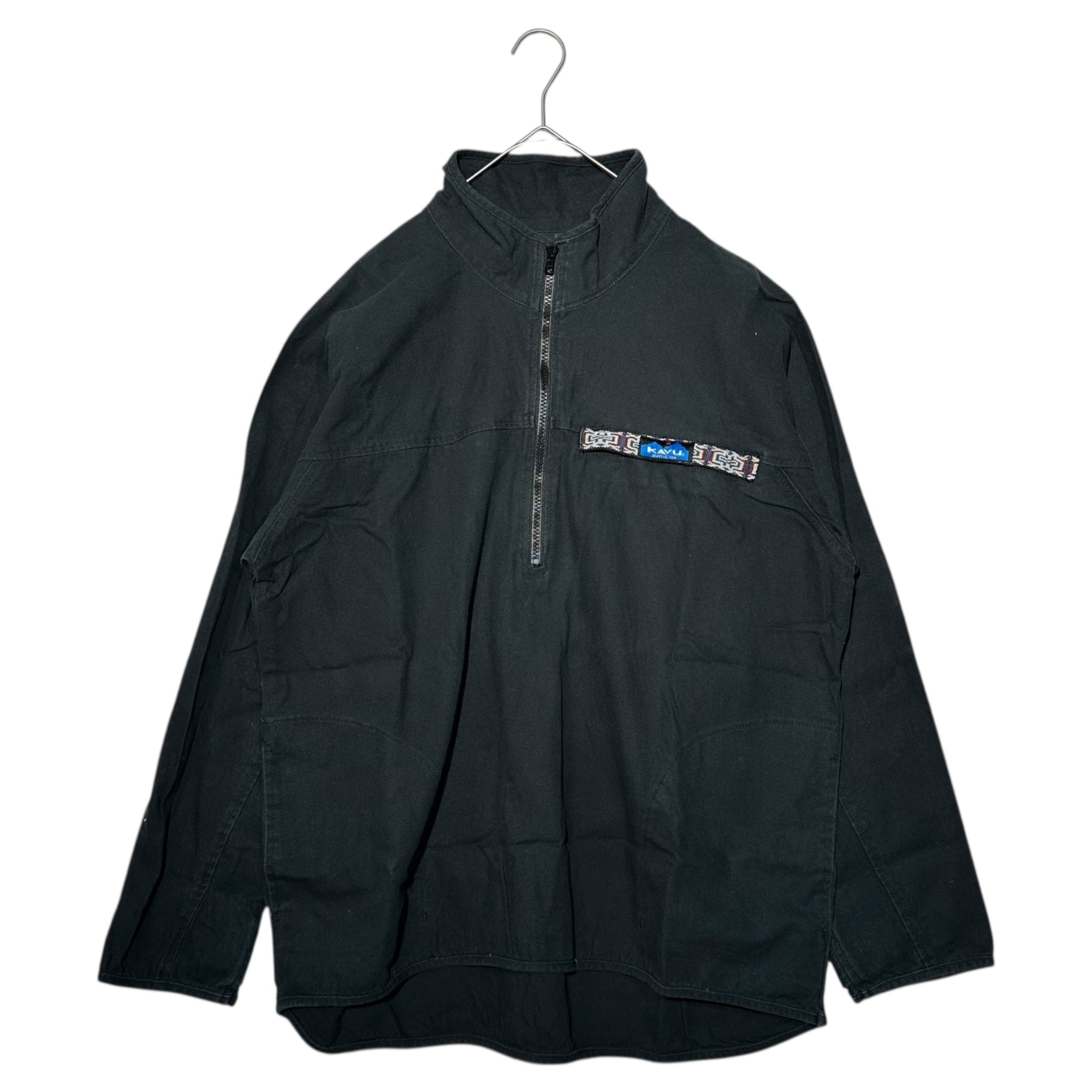 KAVU(カブー) USA made Cotton Half-Zip Pullover Jacket コットン ハーフジップ プルオーバー ジャケット S ブラック アウトドア USA製