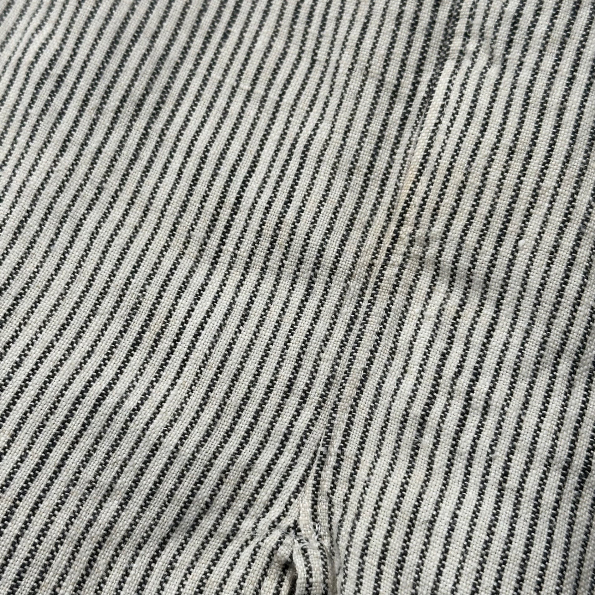 COMME des GARCONS HOMME(コムデギャルソンオム) 1980's Double-button Open-collar Oversized S/S Shirt 1980年代 2連 ボタン 開襟 オーバーサイズ シャツ FREE アイボリー×ネイビー AD表記無 川久保玲 本人期 稀少 ヴィンテージ ストライプ