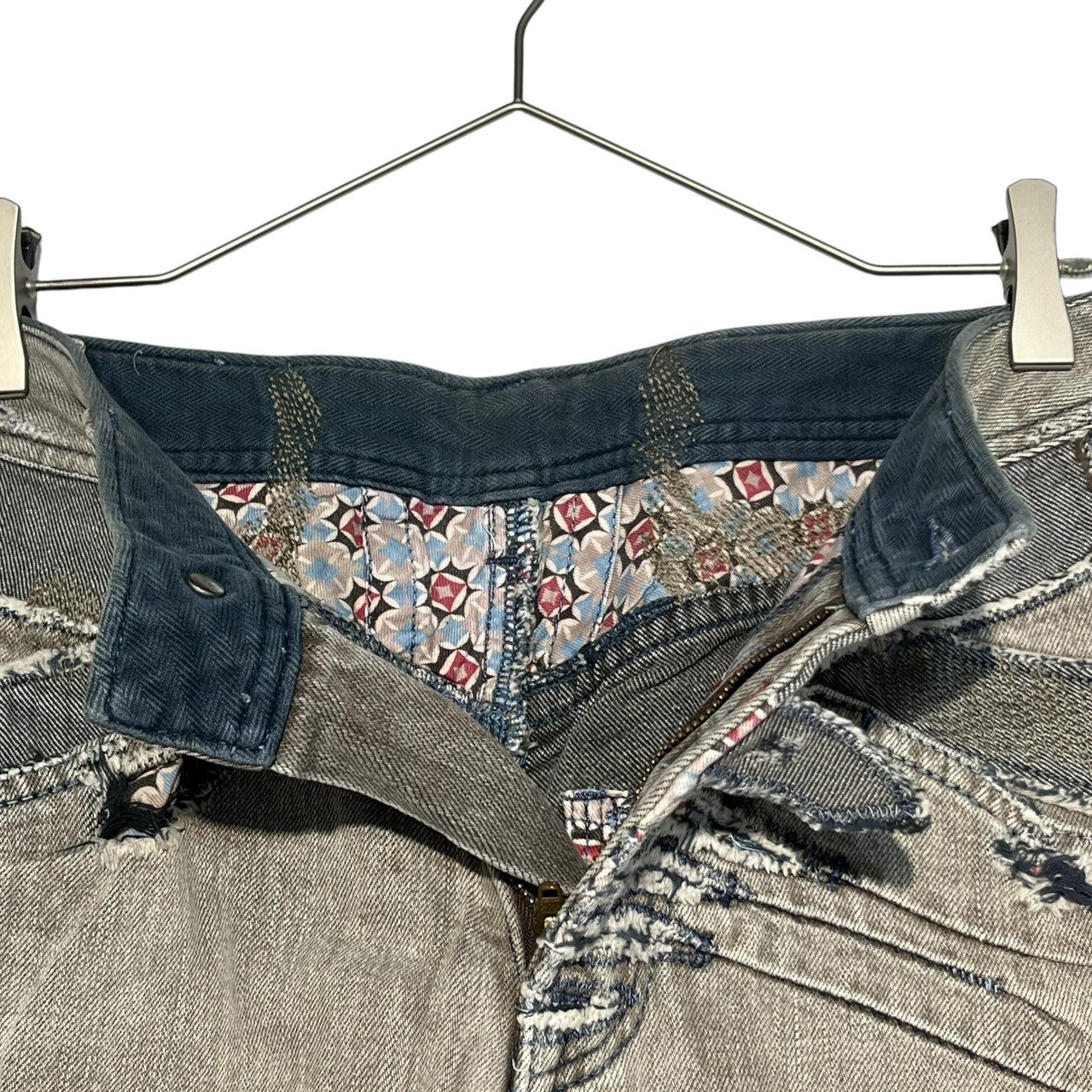 MARITHE FRANCOIS GIRBAUD(マリテフランソワジルボー) 00's Vintage processed straight denim pants ヴィンテージ加工 ストレート デニム パンツ M7-1113 M グレー Y2K