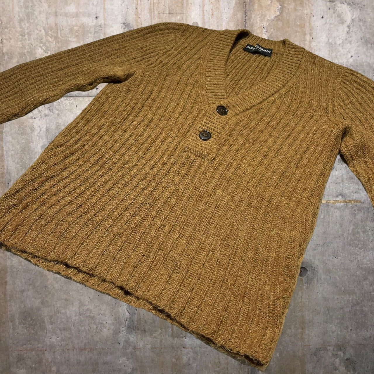 DOLCE&GABBANA(ドルチェ&ガッバーナドルガバ) Vネックアルパカニット/セーター 44(S程度) ブラウン ドルチェアンドガッバーナ