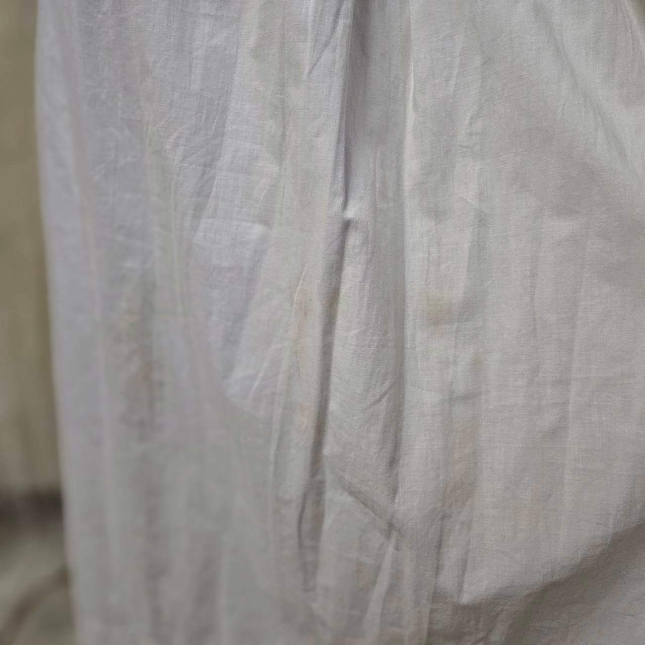Euro Vintage(ヨーロッパヴィンテージ) Meduse_10'~20's french cotton flower embroidery short sleeve long dress /フレンチコットン花刺繍半袖ロングワンピース 表記なし(Mサイズ程度) ホワイト