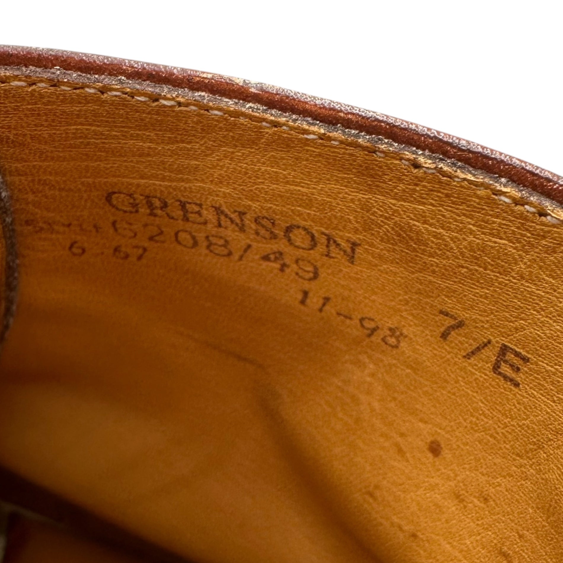 GRENSON(グレンソン) 1990’s England made Cap-toe boots キャップトゥ ブーツ 6208/49 7/E(25.5cm程度) ブラウン 90年代 ヴィンテージ イングランド製 ワーク