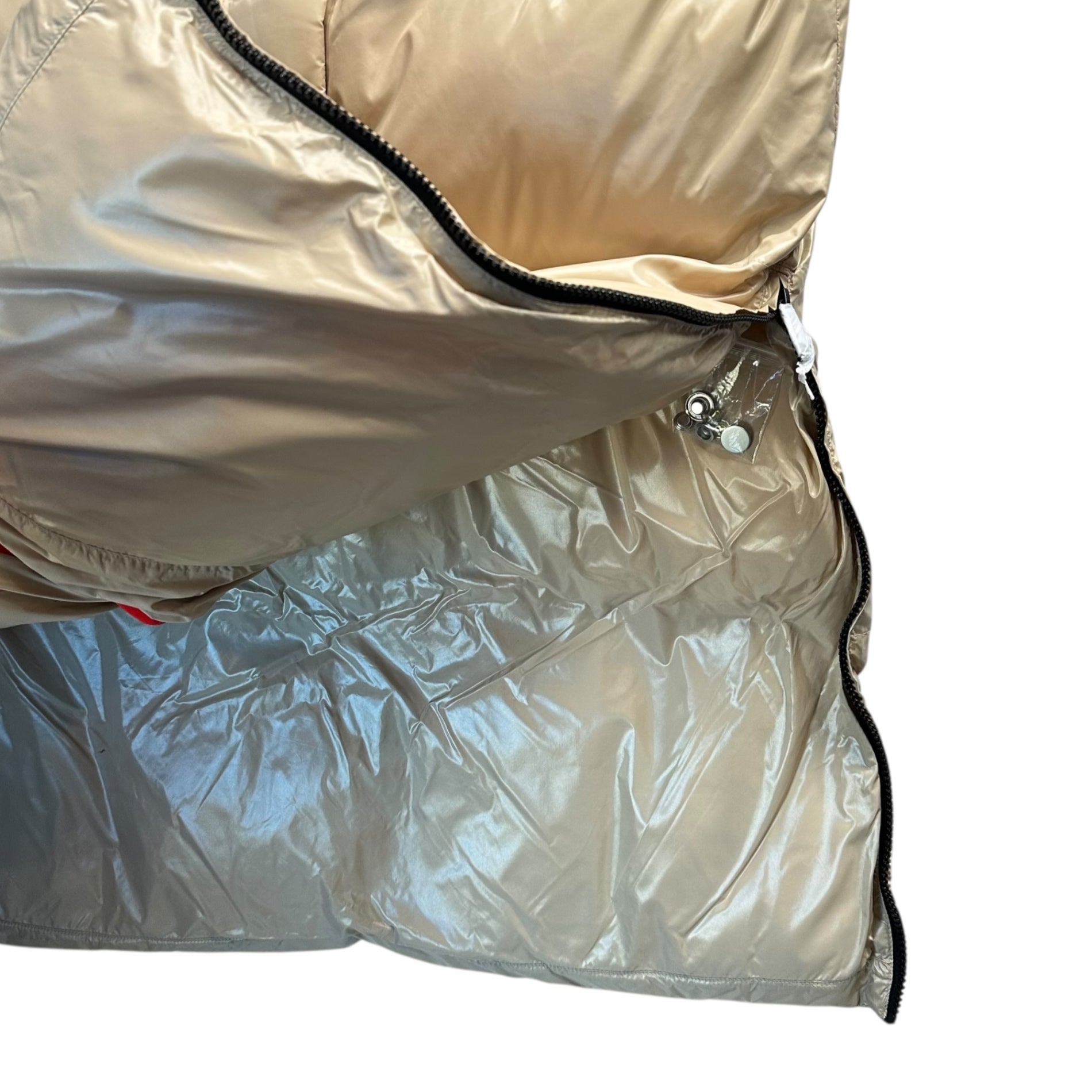 ALPENHAUS(アルペンハウス) Tingwick 2-in-1 Maxi Puffer Jacket with Removable Sleeves ティンウィック マキシ 中綿 ジャケット コート 袖 取り外し可能 A2N010F4CI M ベージュ×オレンジ